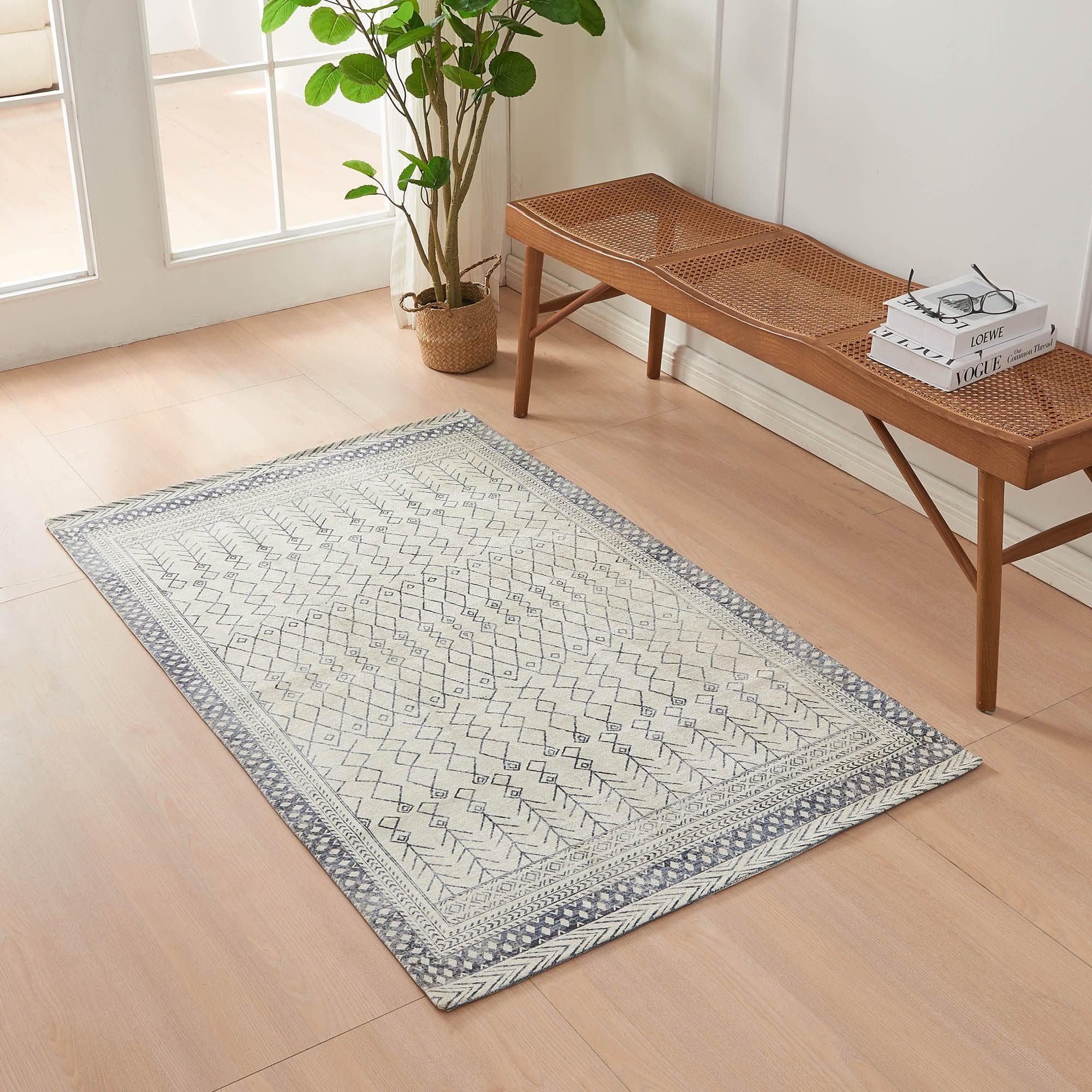 Distressed Moroccan Machine Washable Accent Area Rug 3  x  5 - Neve Collection - Image 6