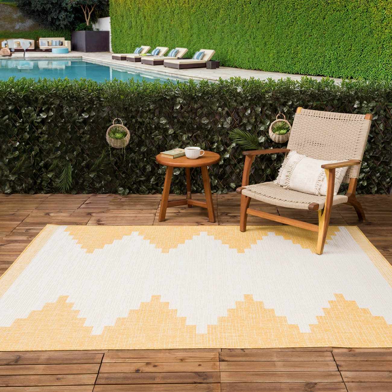 Djugun Yellow Outdoor Rug - Image 3