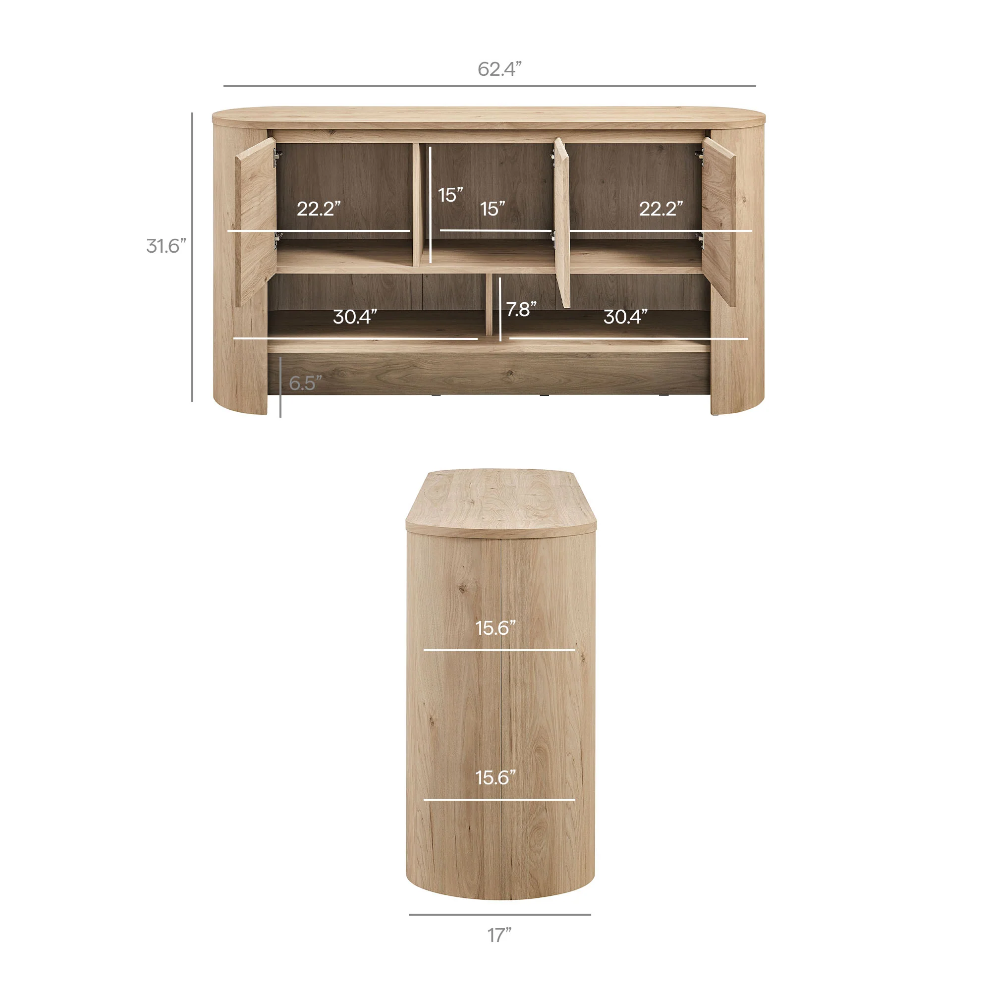 Duval 62 Inch Oval Sideboard by Modway - Image 12