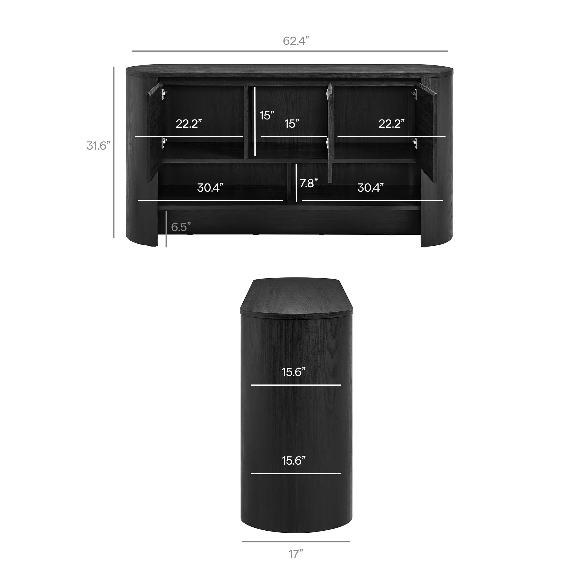 Duval 62 Inch Oval Sideboard by Modway - Image 3