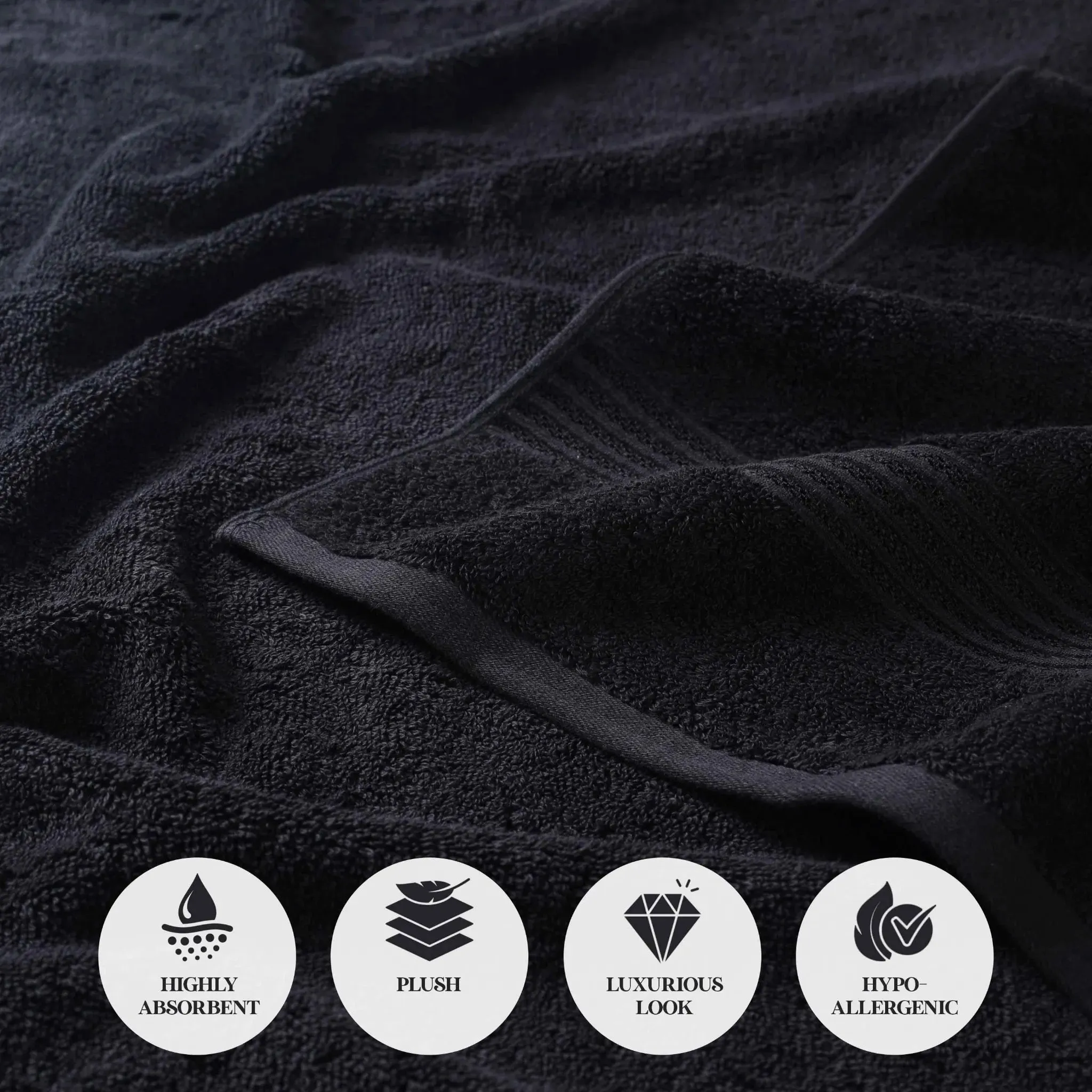 Egyptian Cotton Plush Absorbent Luxury Bath Towel Set of 4 - Image 16