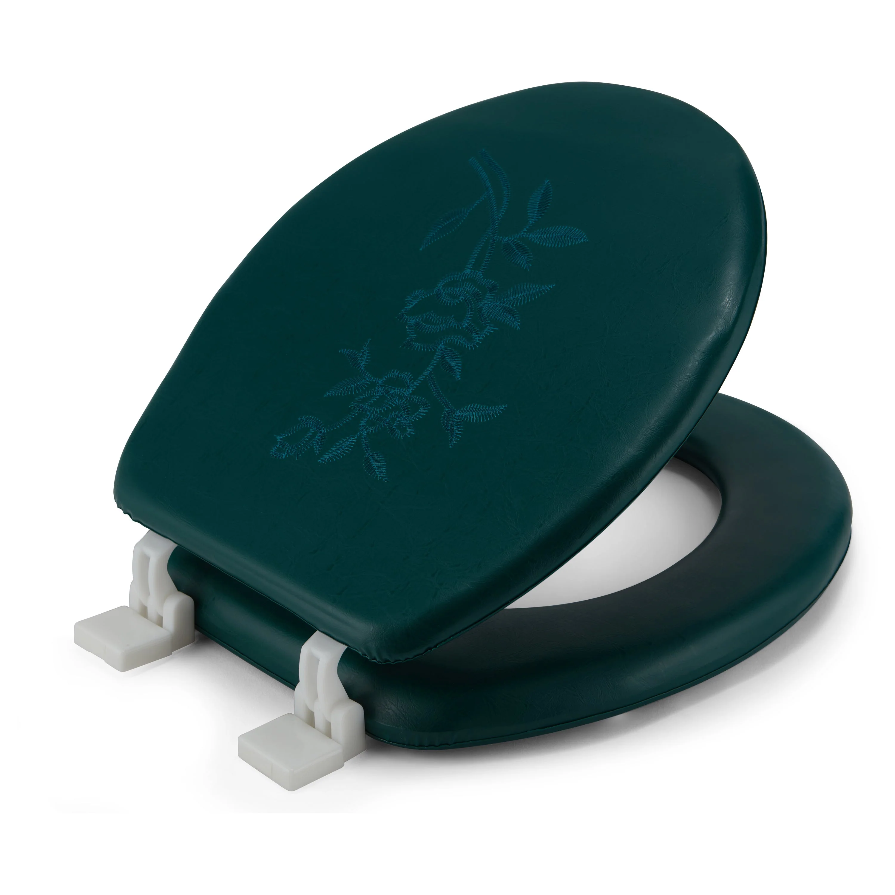 Embroidered Padded Soft Round Toilet Seat With Easy Clean & Change Hinge - Image 27