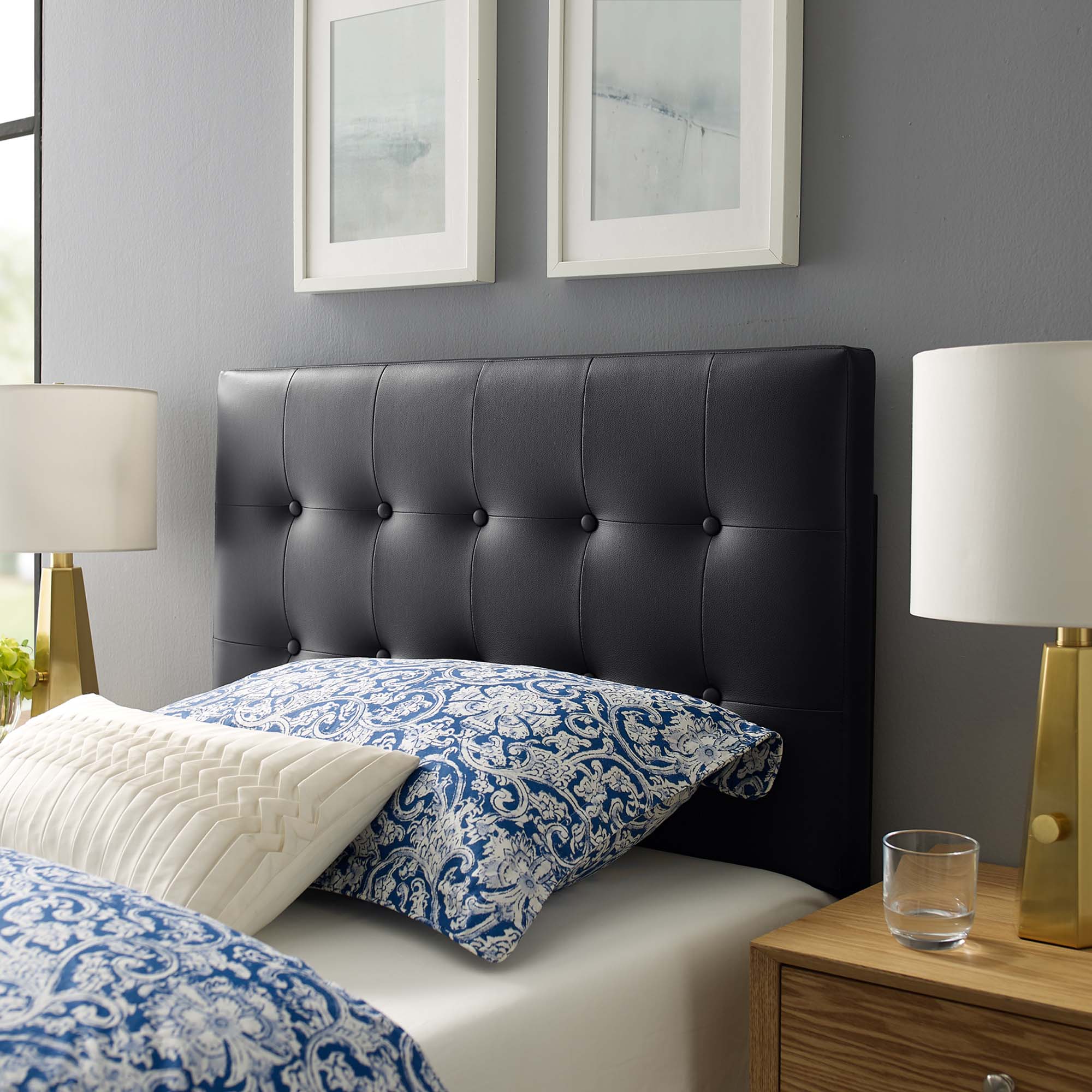 Emily Upholstered Vinyl Twin Headboard by Modway - Image 8