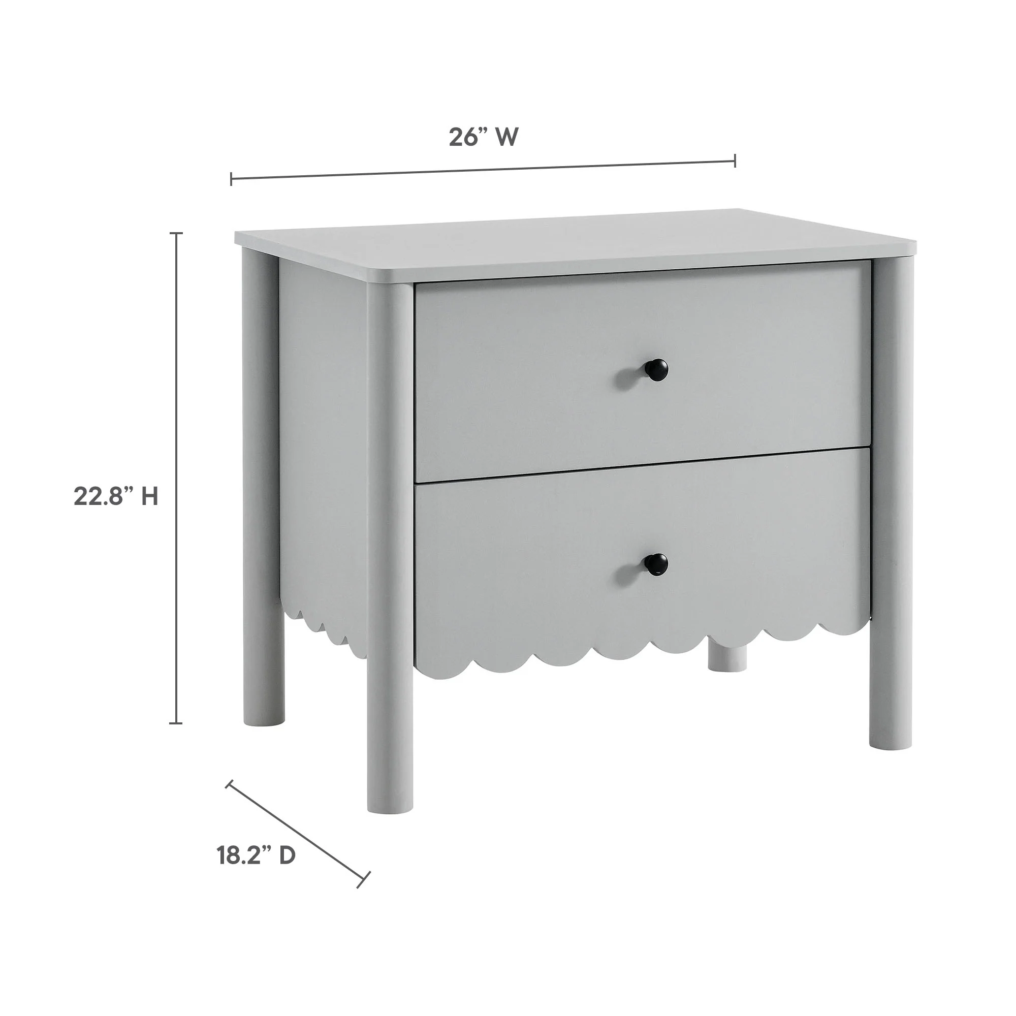 Emmeline Scalloped 2-Drawer Nightstand by Modway - Image 19