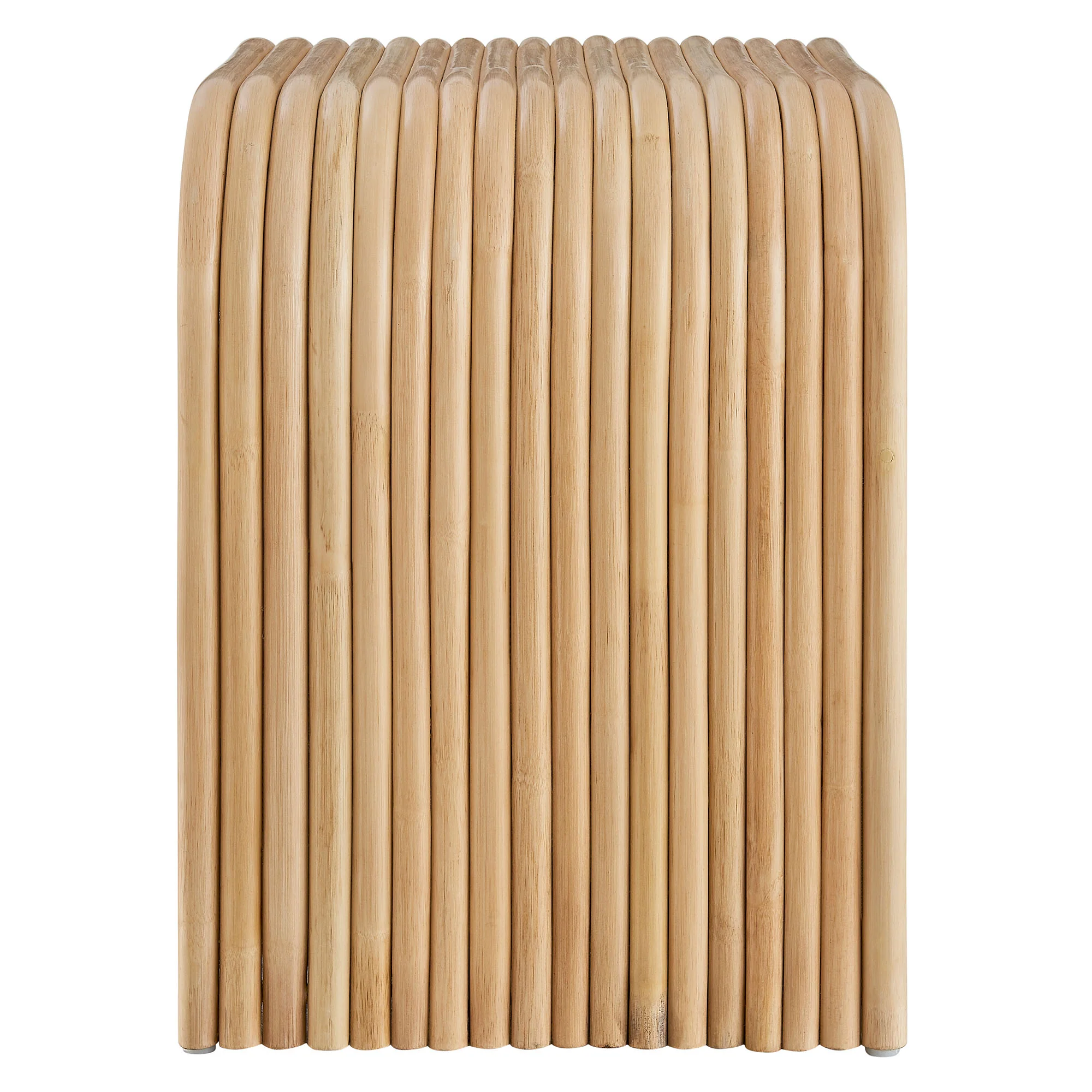 Eve Curved Natural Rattan Side Table by Modway - Image 4