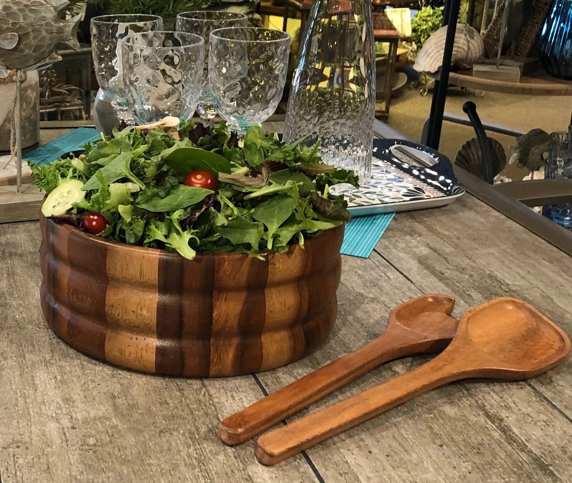 Extra Large Salad Bowl with Servers - 330C3 - Image 2