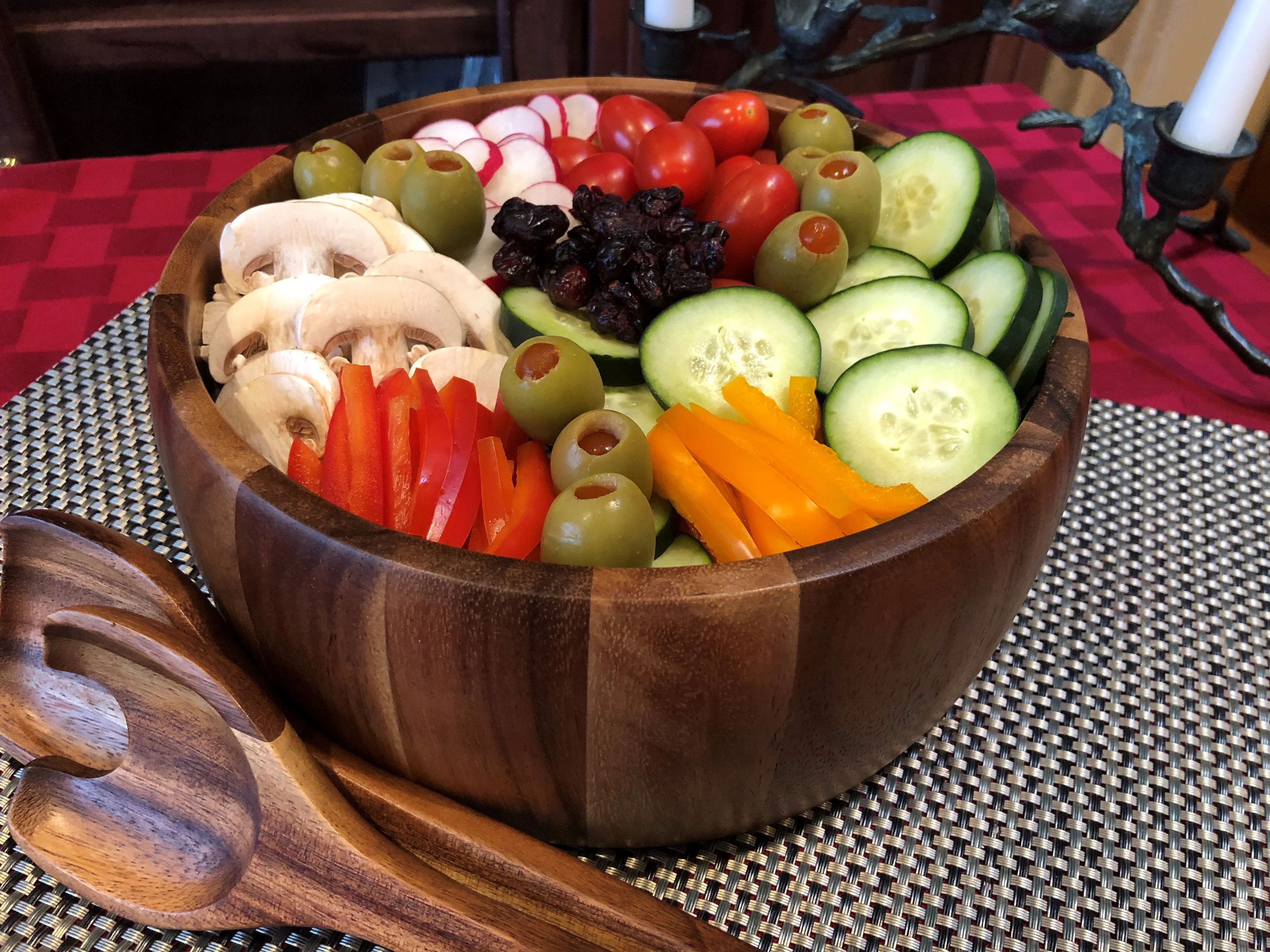 Extra Large Salad Bowl with Servers - 332C3 - Image 2