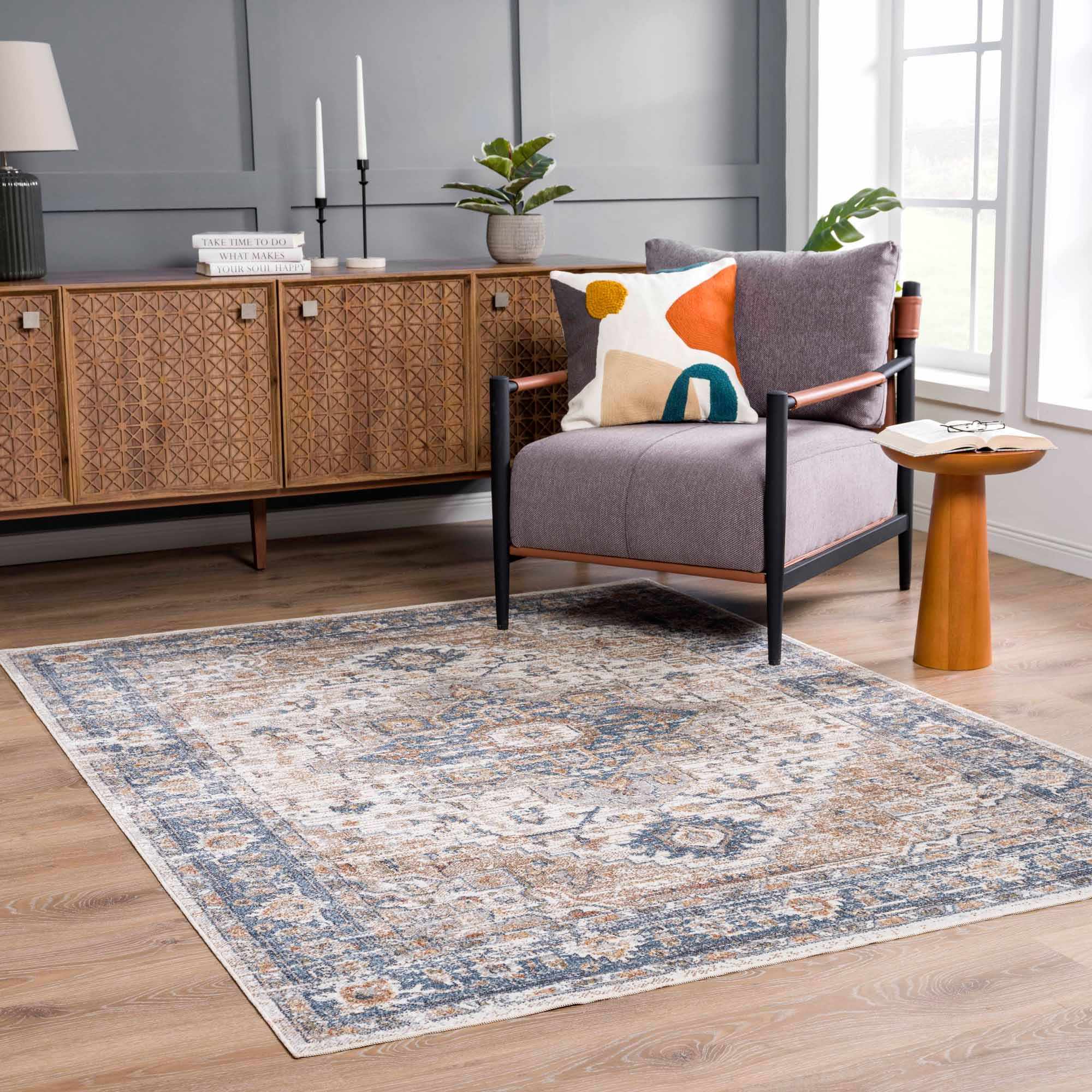 Ezri Flat Pile Washable Rug - Image 3