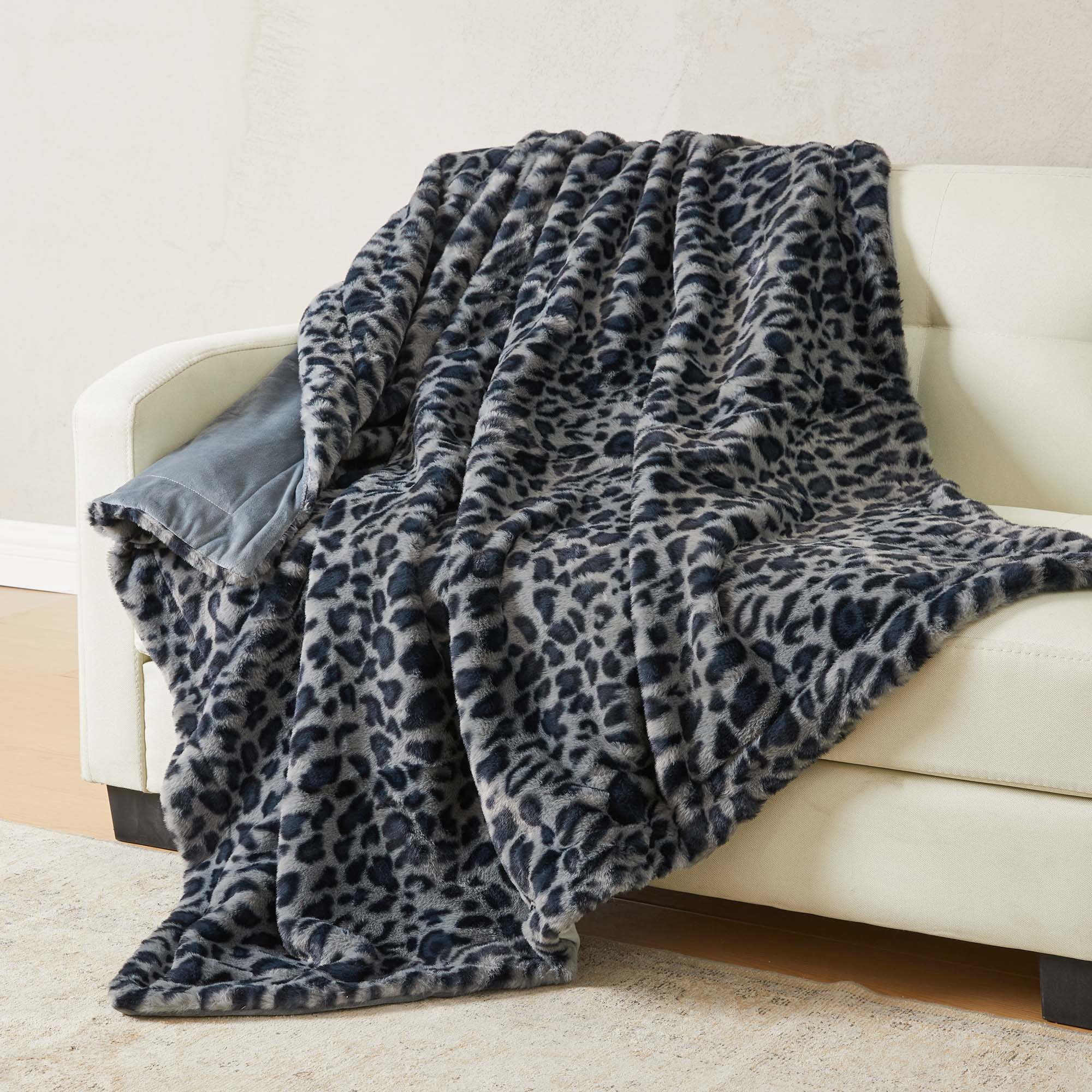 Faux Fur Printed Throw Blanket - Aaliyah Collection - Image 3