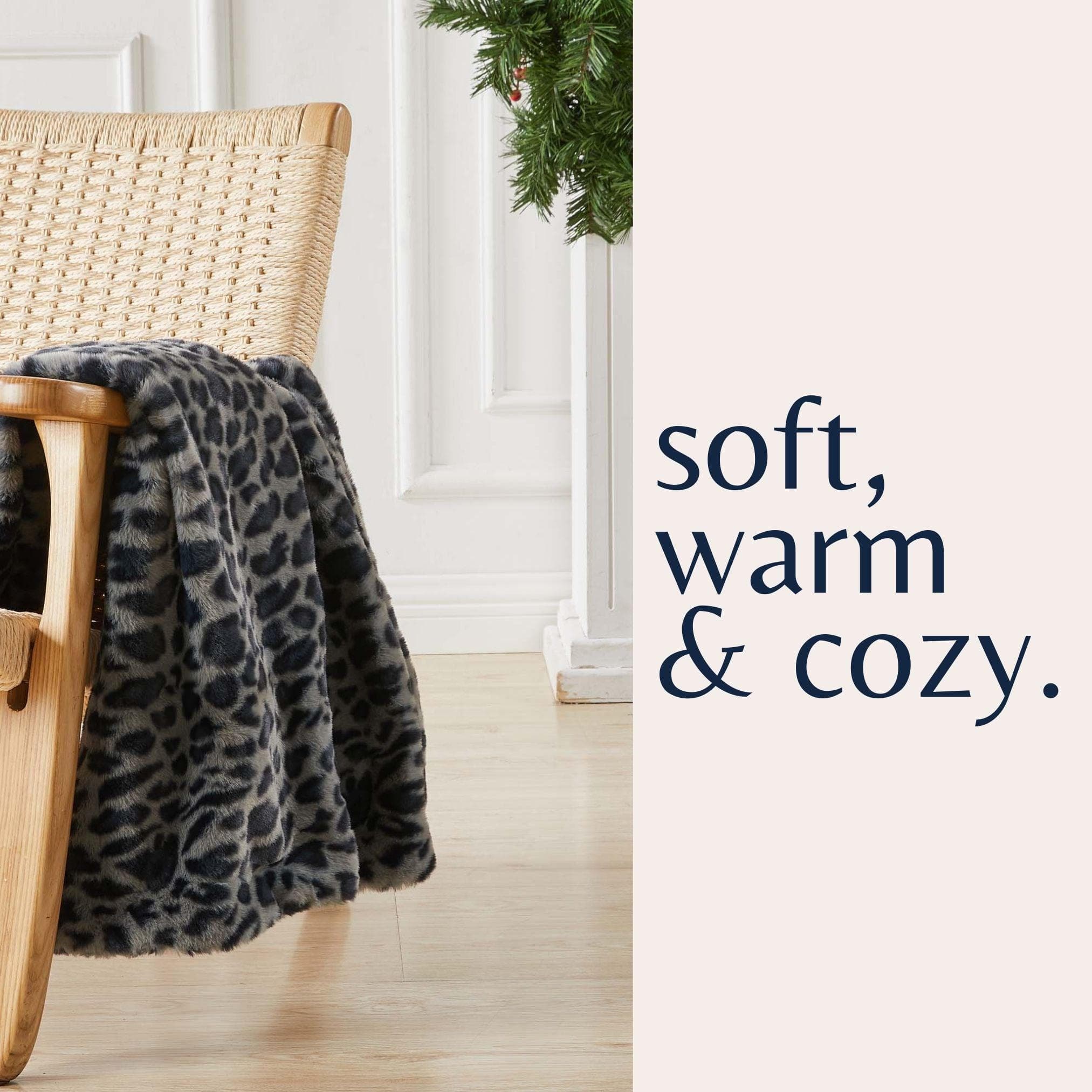 Faux Fur Printed Throw Blanket - Aaliyah Collection - Image 5
