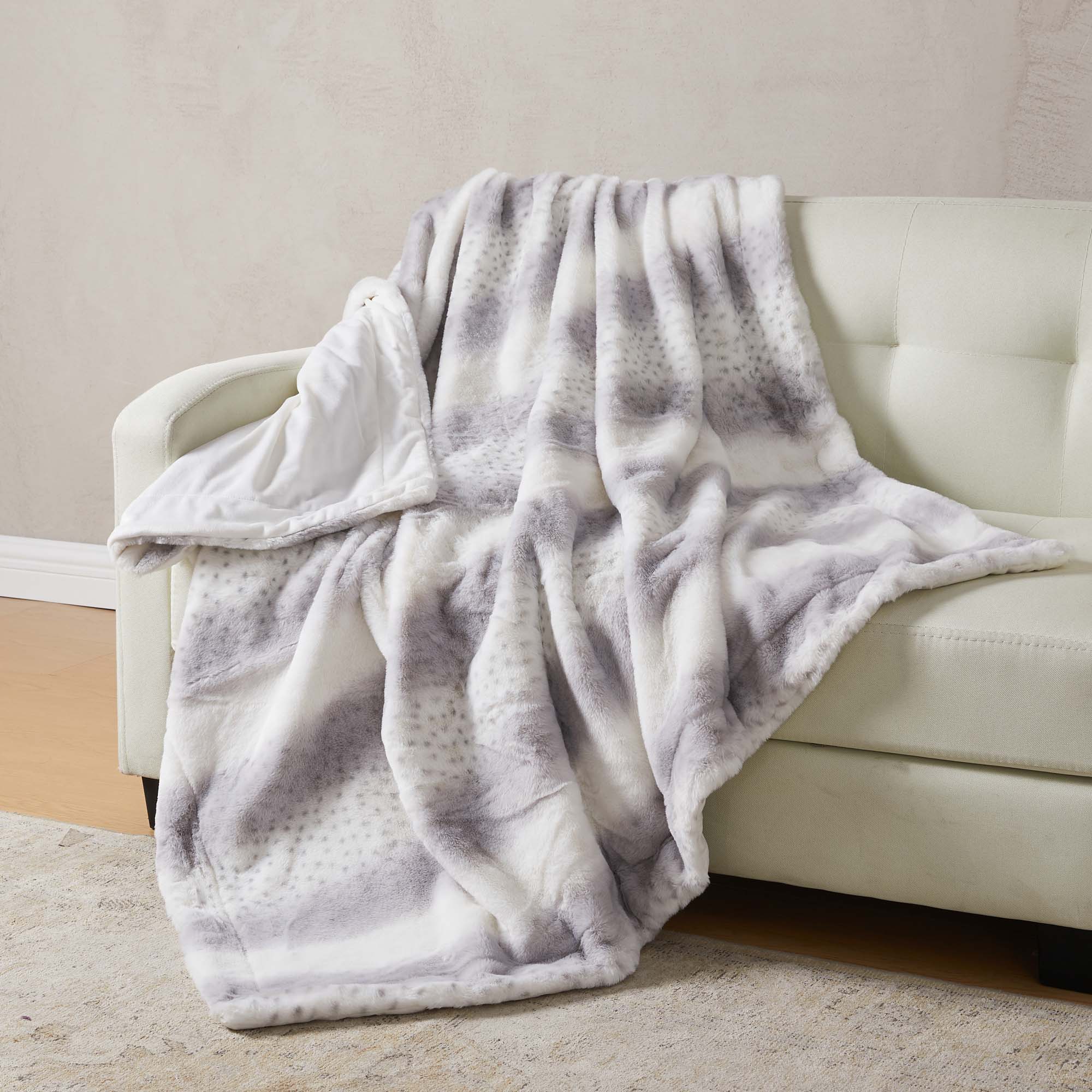 Faux Fur Printed Throw Blanket - Aaliyah Collection - Image 9