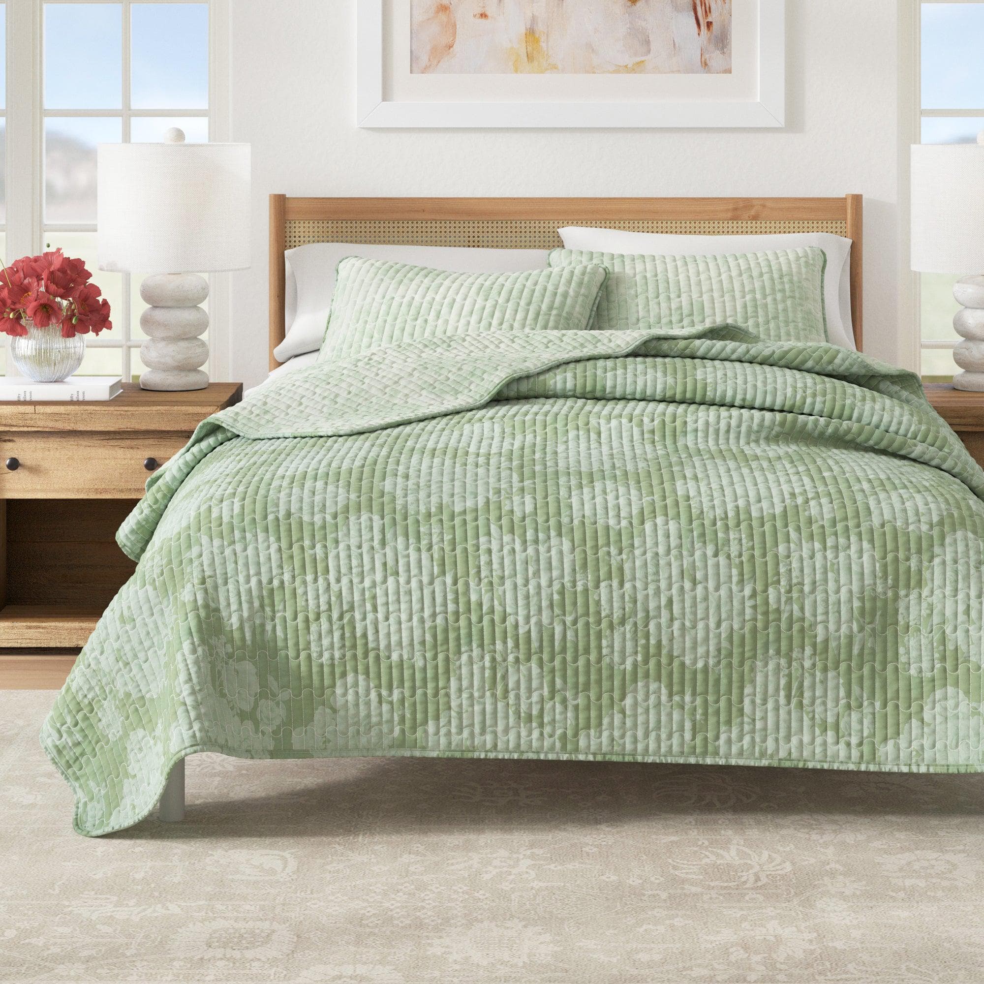 Floral Printed Cotton Quilt Set - Corin Collection - Image 6