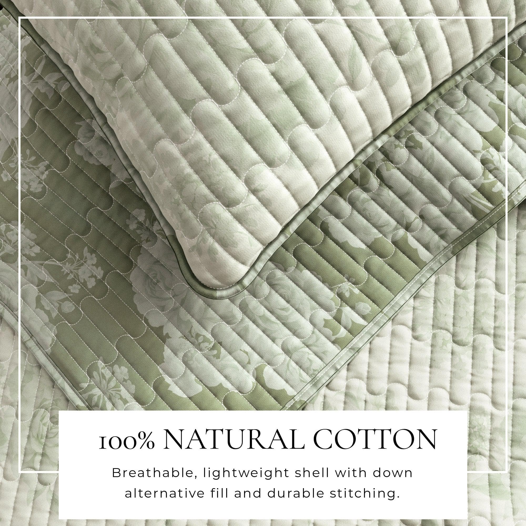 Floral Printed Cotton Quilt Set - Corin Collection - Image 7
