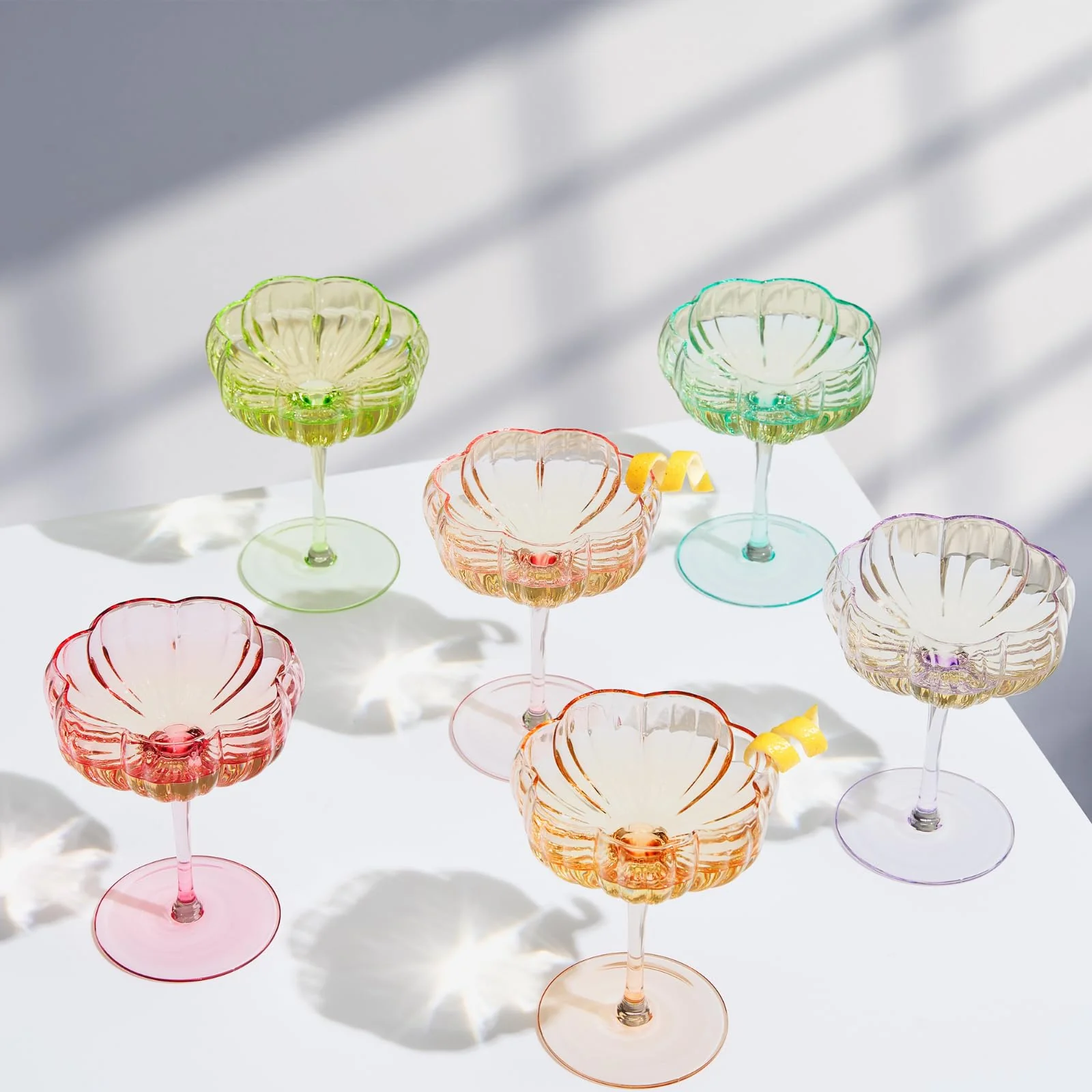Flower Champagne Cocktail Glasses | Set of 4 - Image 3