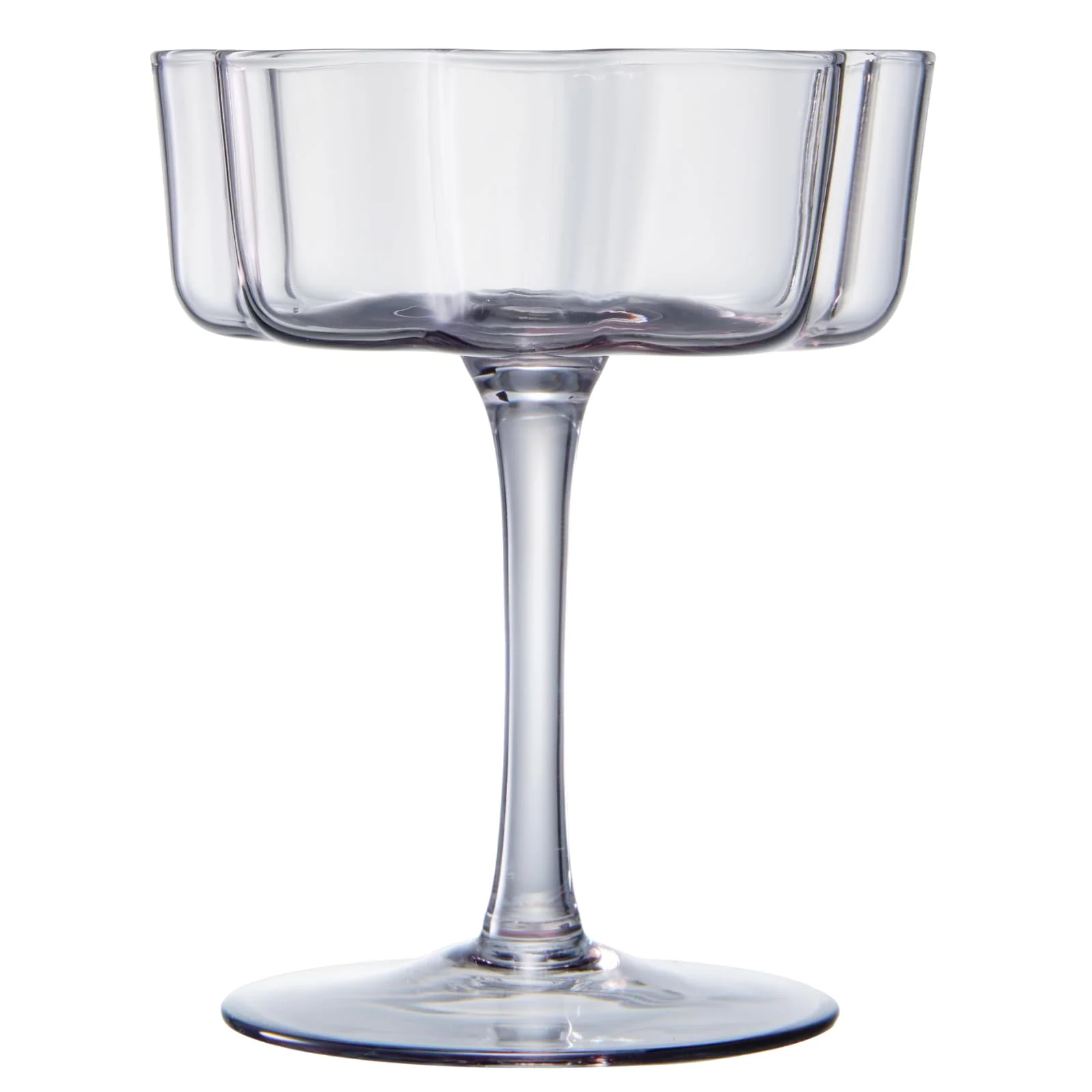 Flower Wave Coupe Cocktail Colored Glasses | Set of 2 | Grey - Image 8
