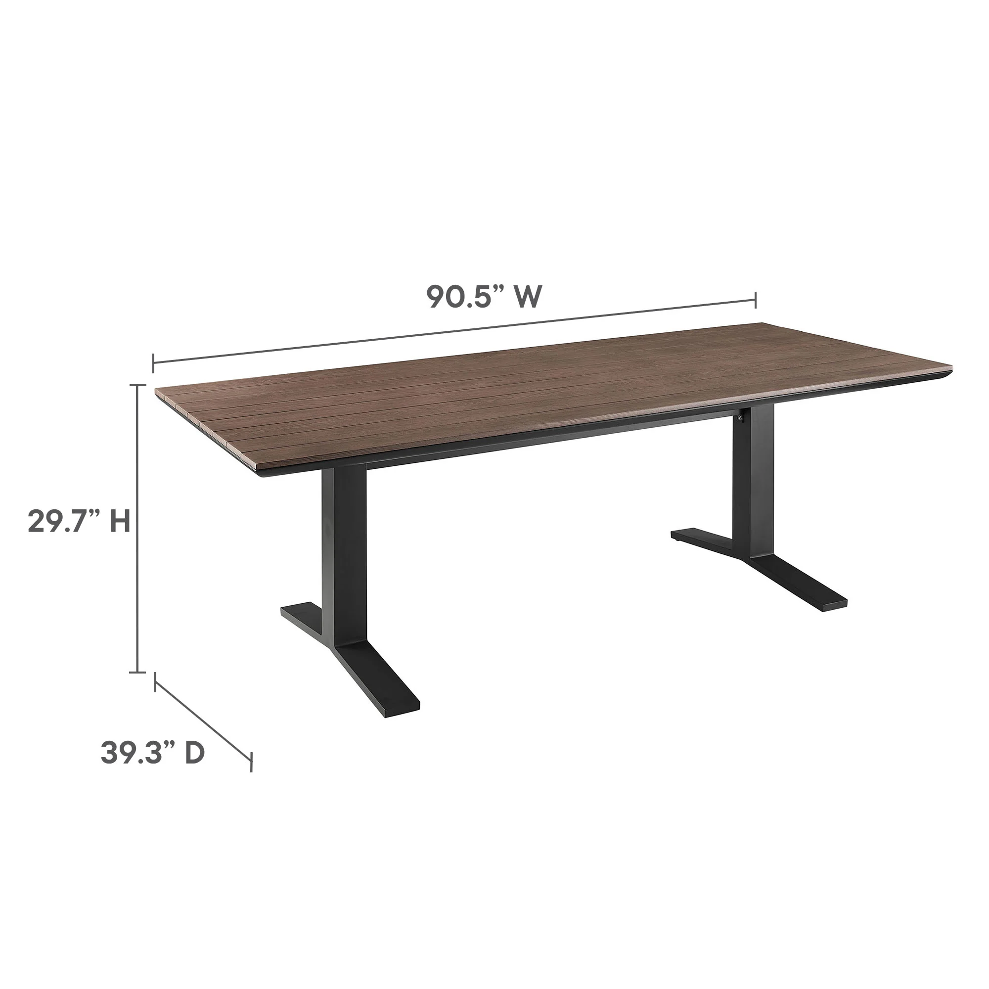 Gavelston 91" Outdoor Patio Aluminum Dining Table by Modway - Image 13