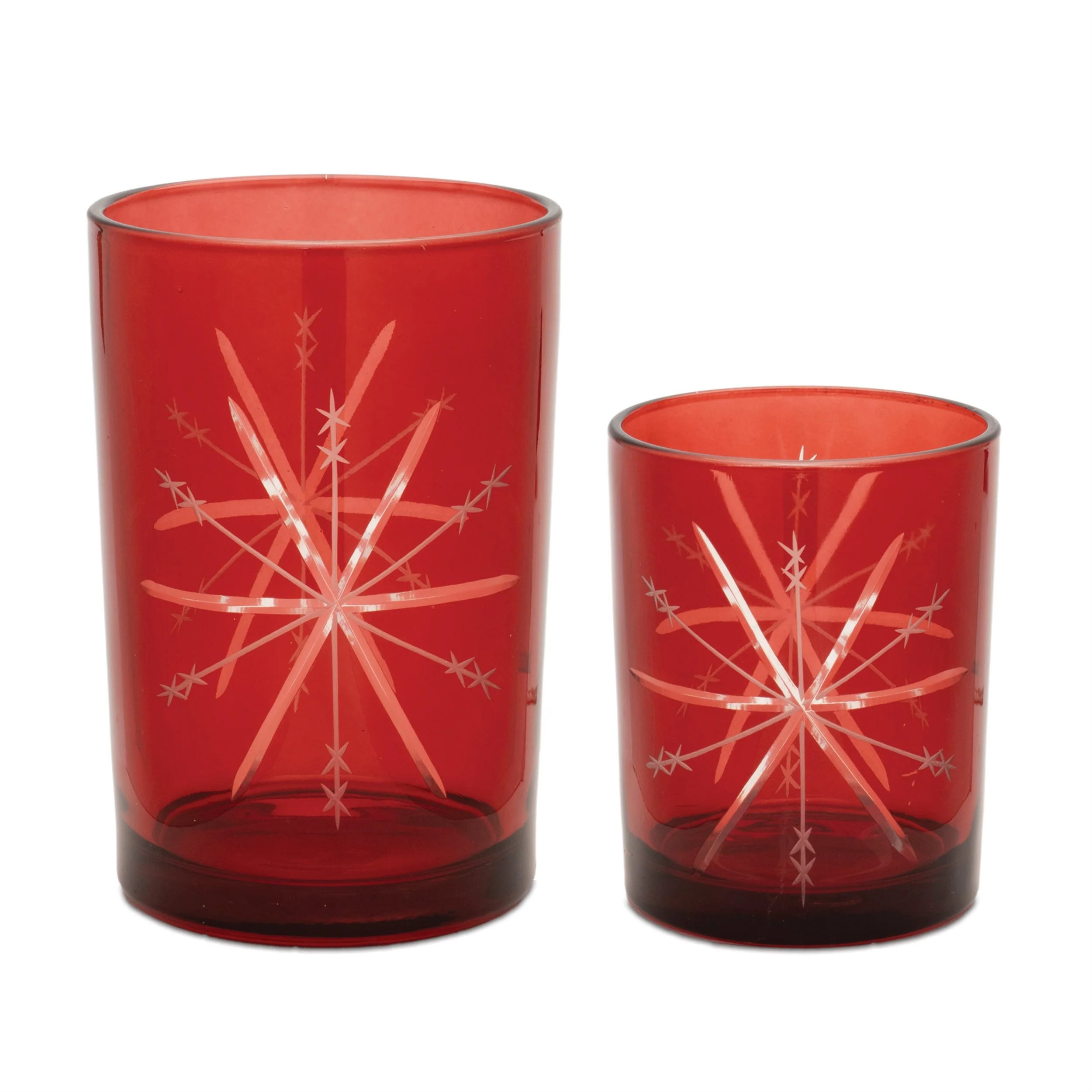 Glass snowflake votive holder (set of 3)