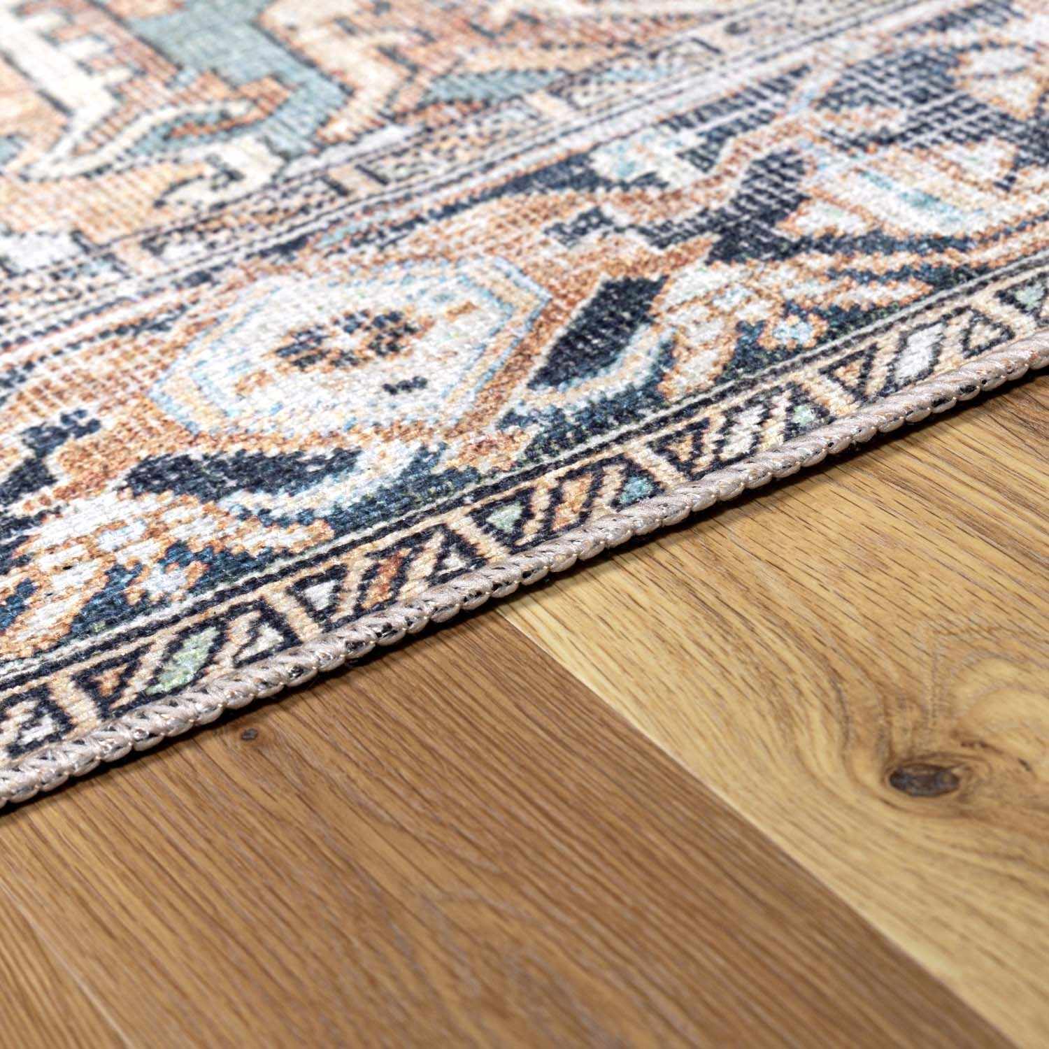Green Nisa Tumble Dry Washable Rug - Image 10