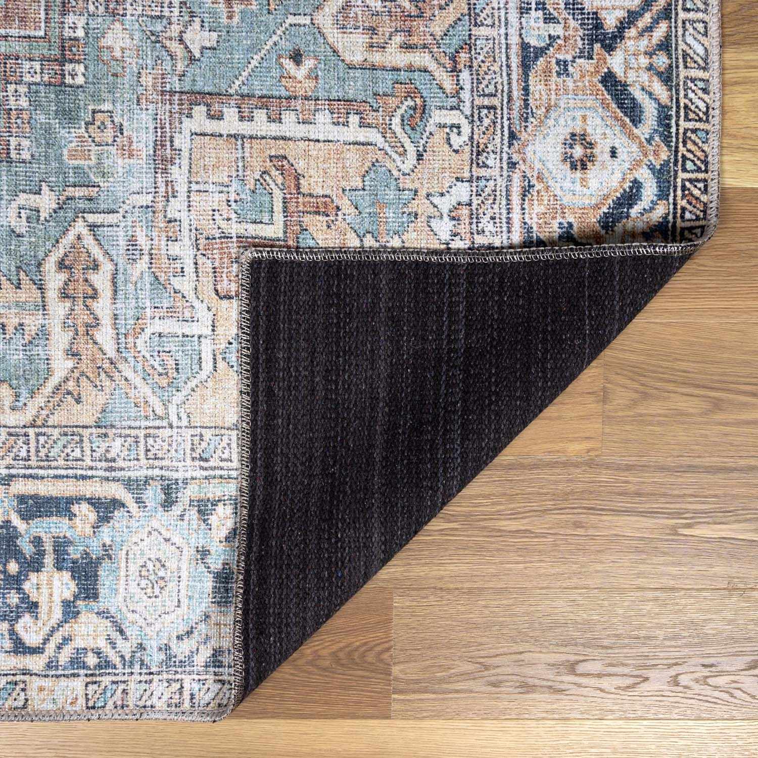 Green Nisa Tumble Dry Washable Rug - Image 5