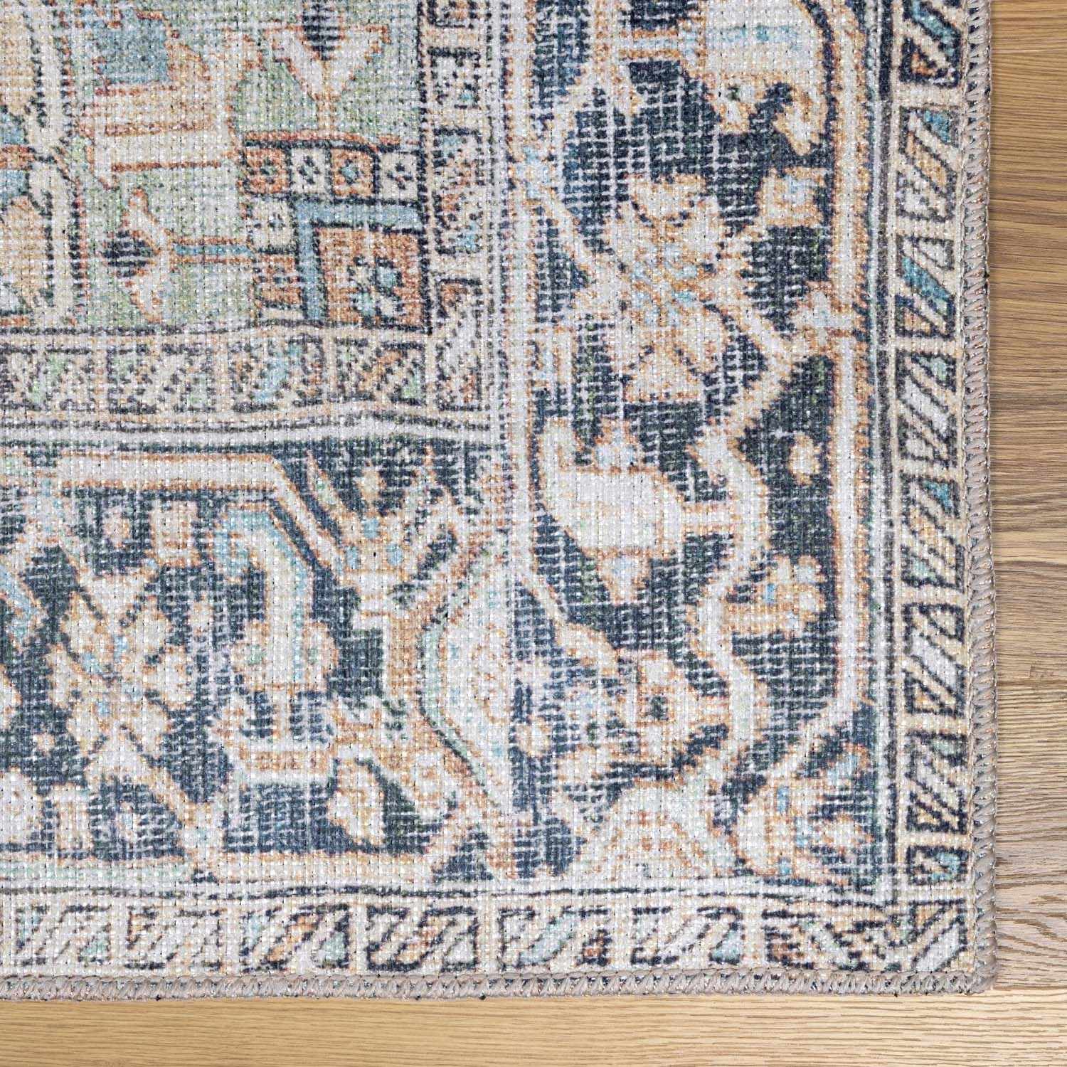 Green Nisa Tumble Dry Washable Rug - Image 7