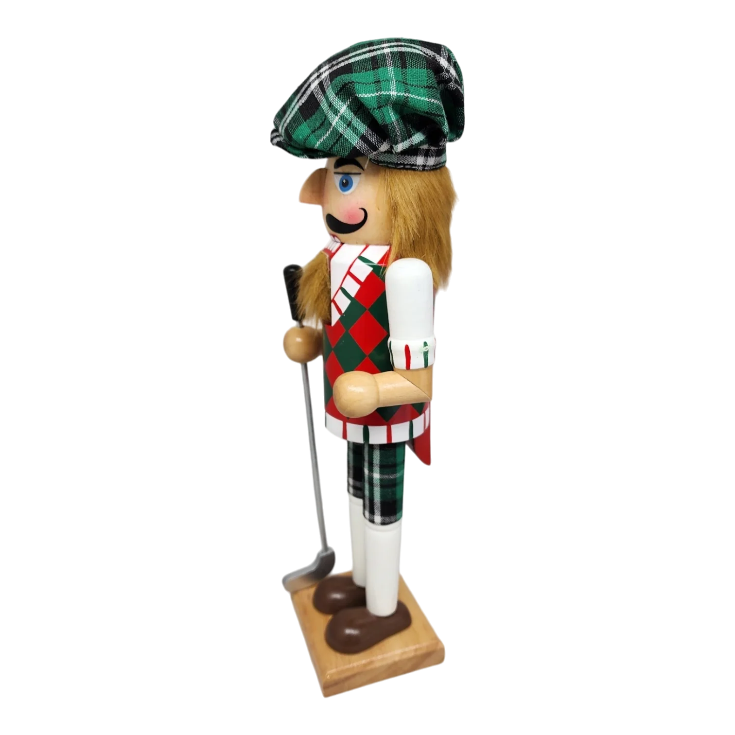 Green Plaid Golfer Nutcracker - Image 3