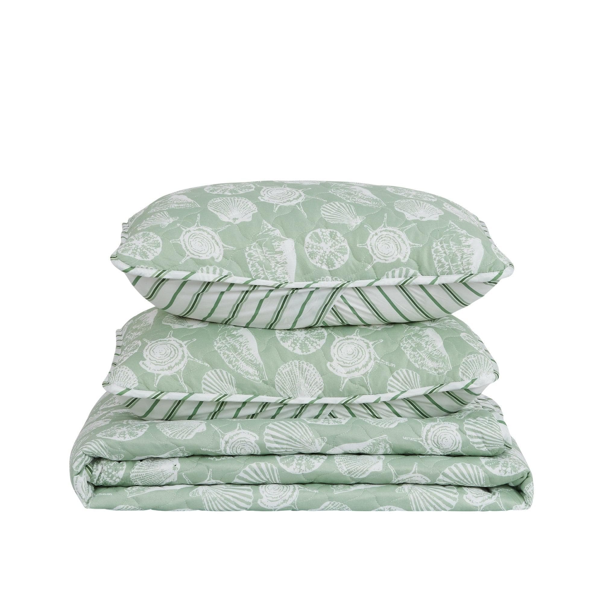 Green Seashell Quilt - Emerald Bay - Image 4