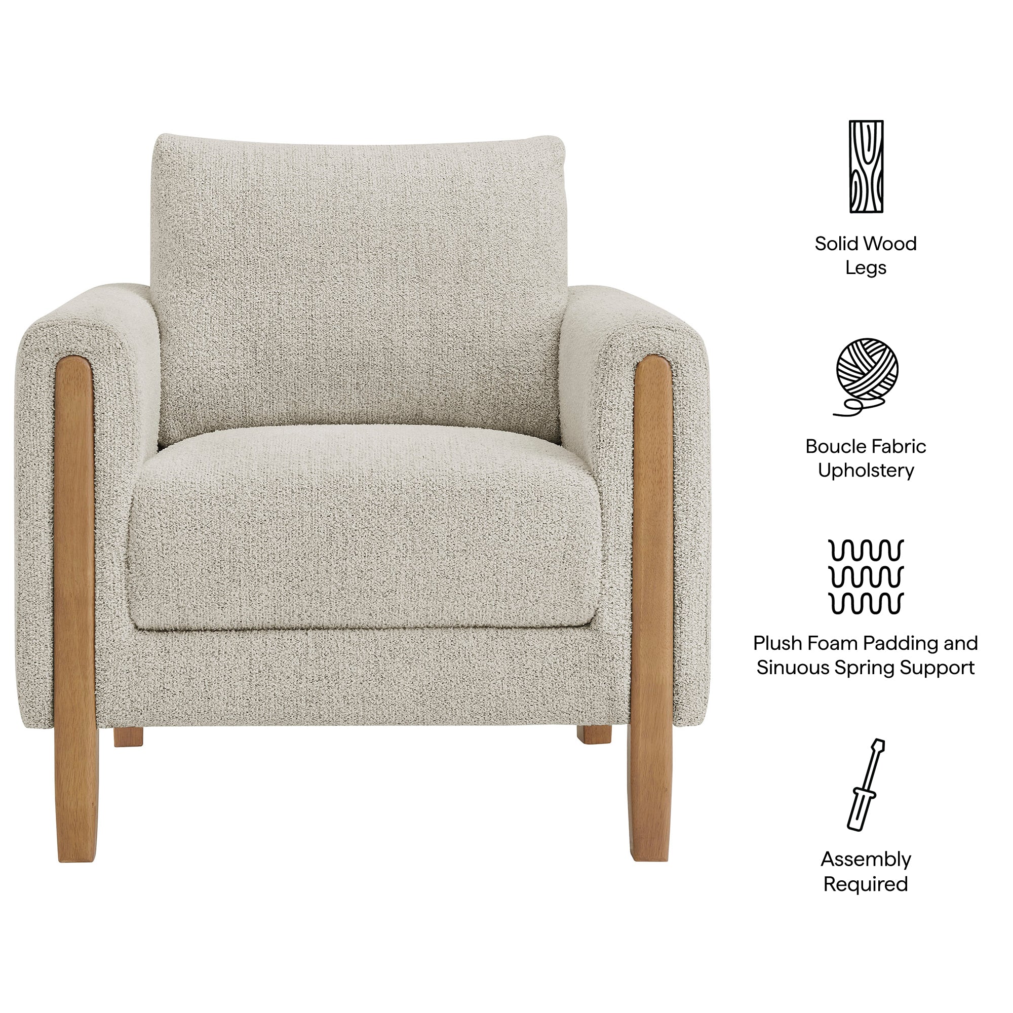 Hawken Boucle Fabric Accent Armchair by Modway - Image 3
