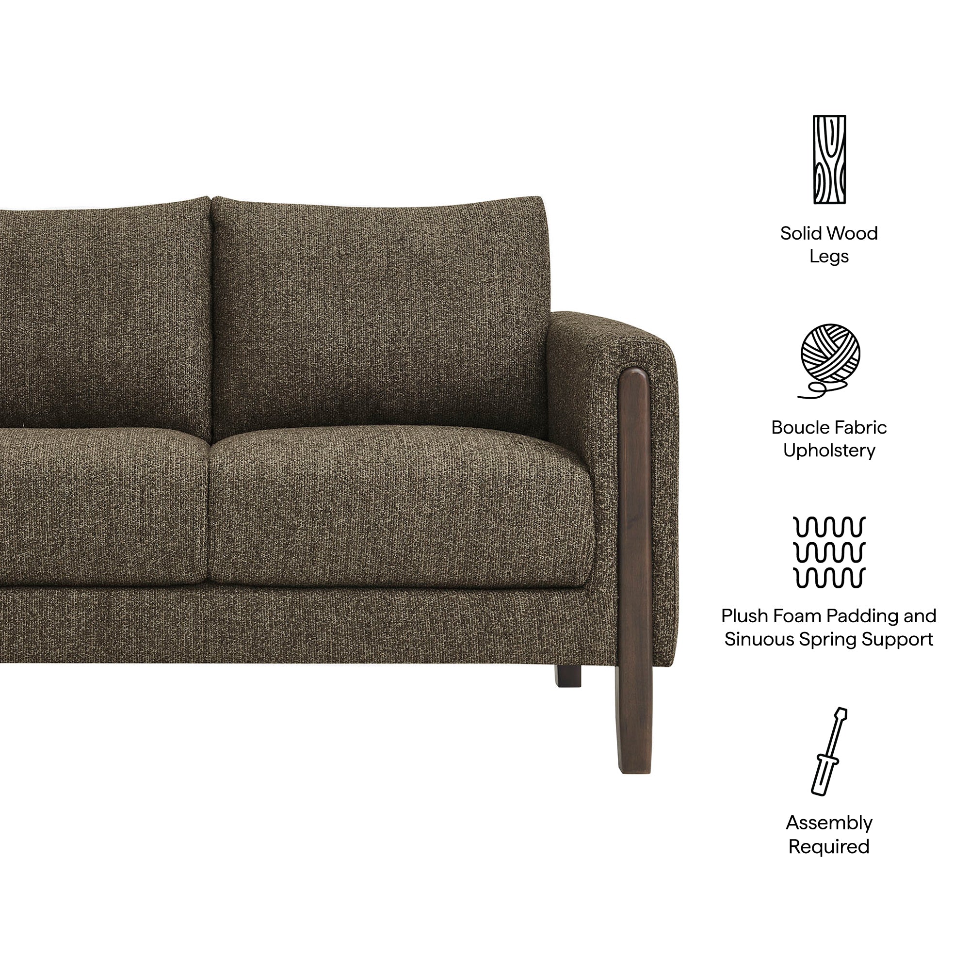 Hawken Boucle Fabric Loveseat by Modway - Image 3