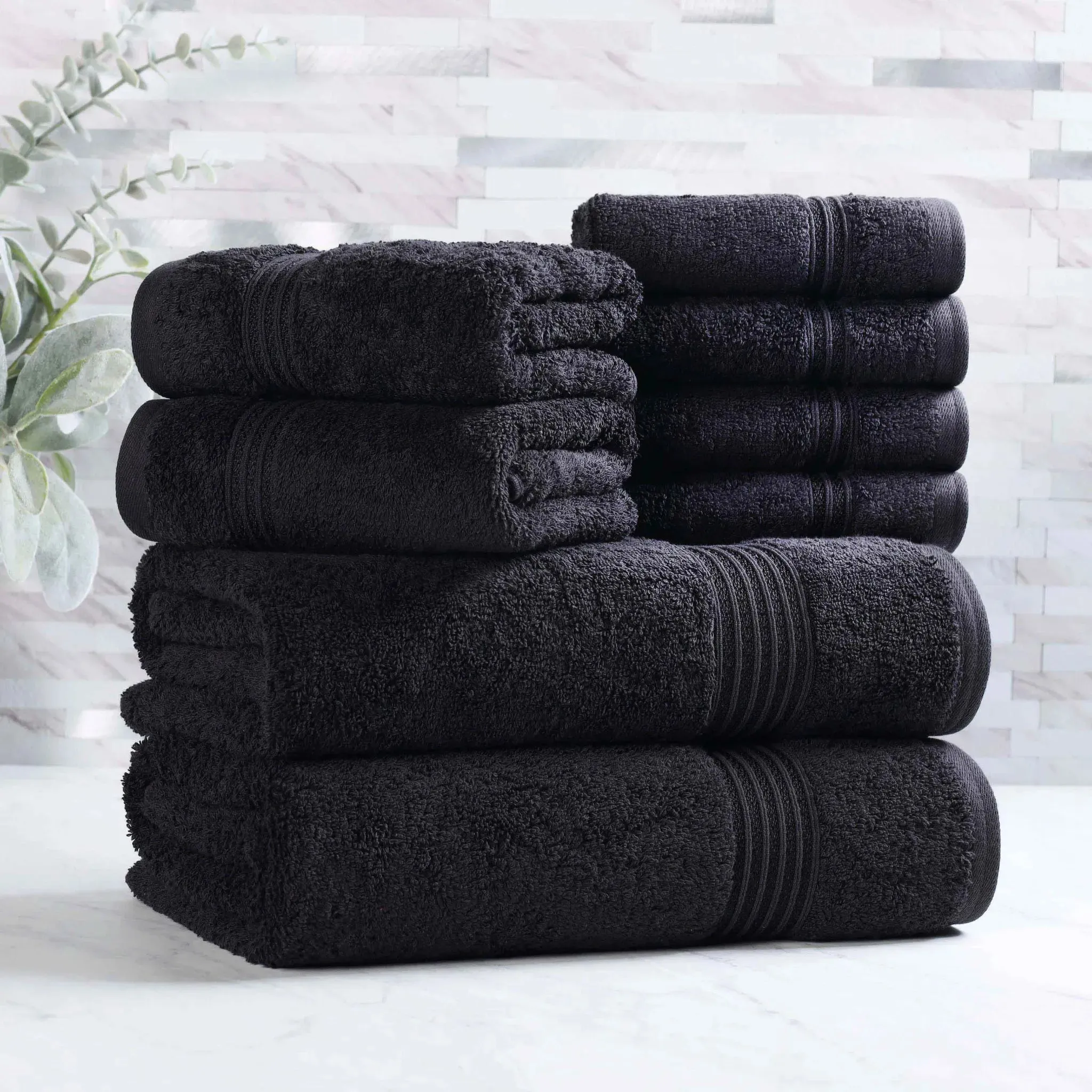 Heritage Egyptian Cotton Plush Heavyweight 8 Piece Towel Set - Image 2