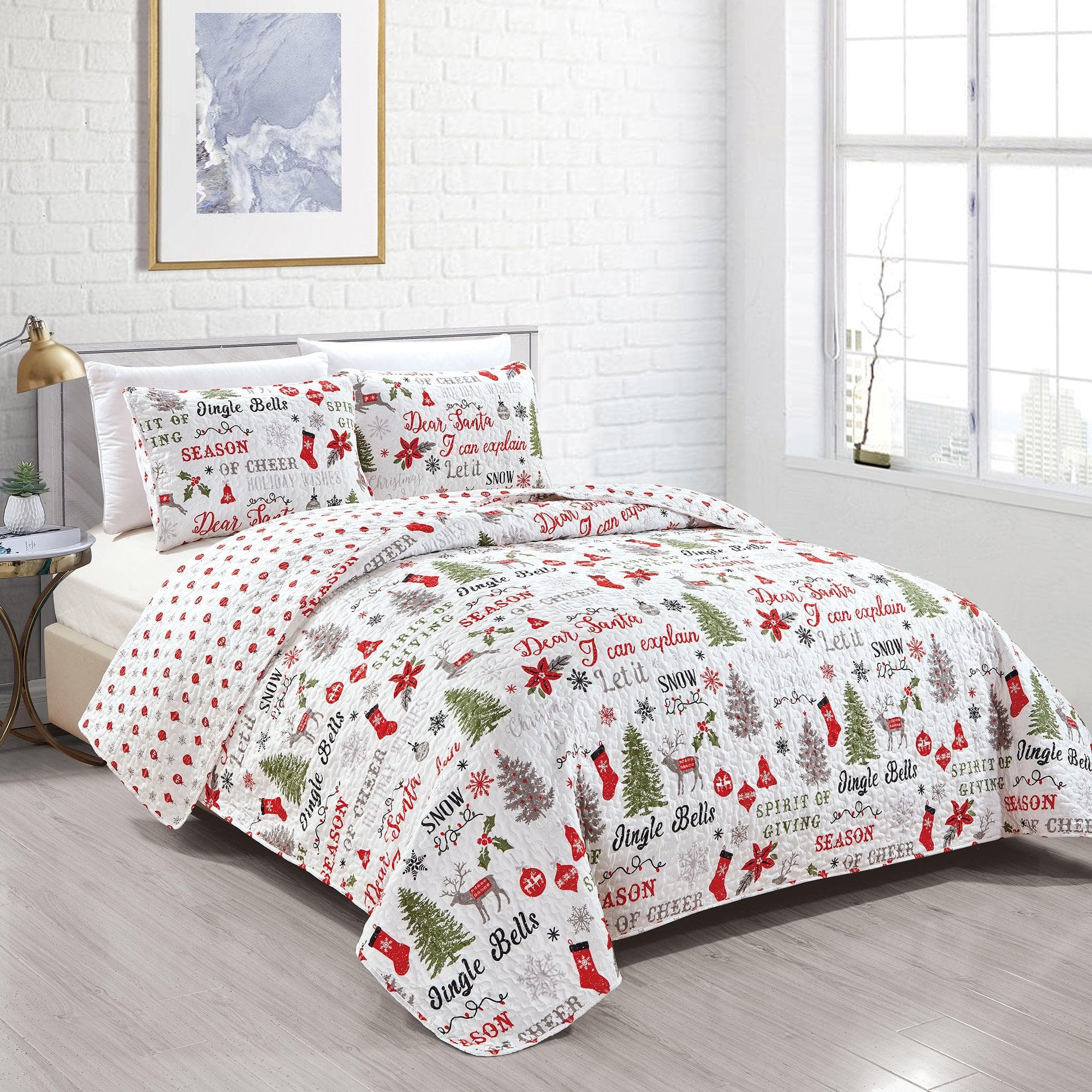 Holiday 3 Piece Quilt Set - Carol Collection - Image 12