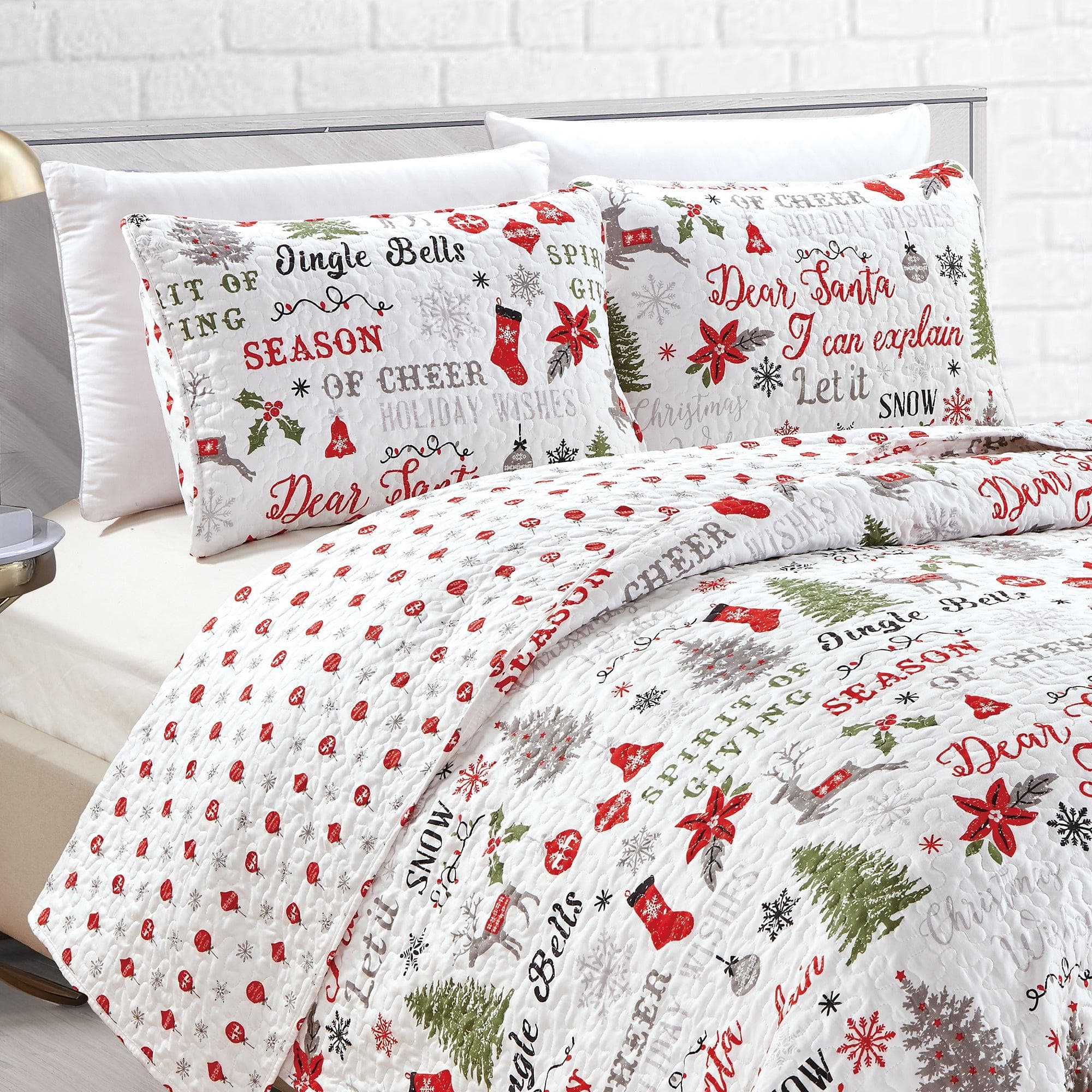 Holiday 3 Piece Quilt Set - Carol Collection - Image 3