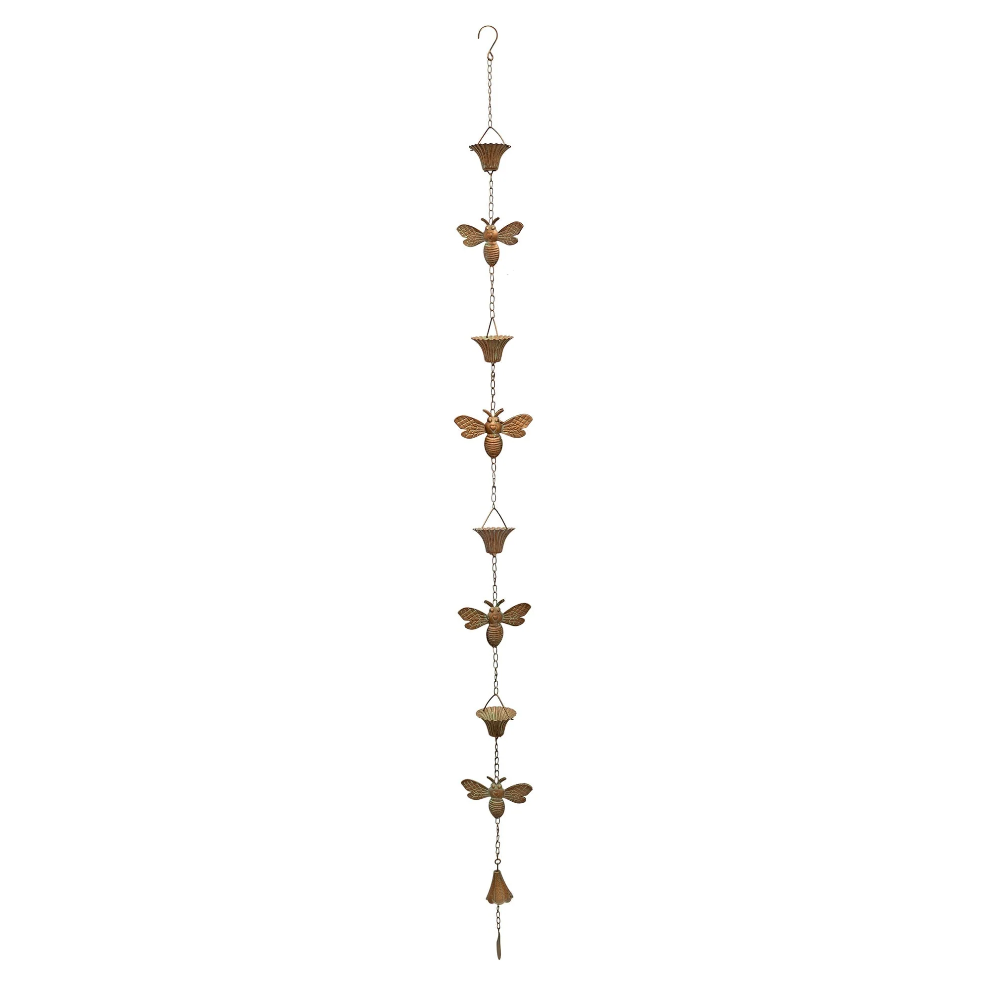 Iron Bumble Bee Rain Chain 61.5"H