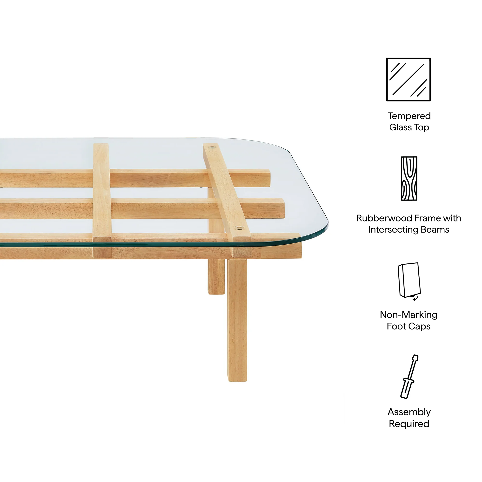 Isby 35 Inch Tempered Glass Coffee Table by Modway - Image 3