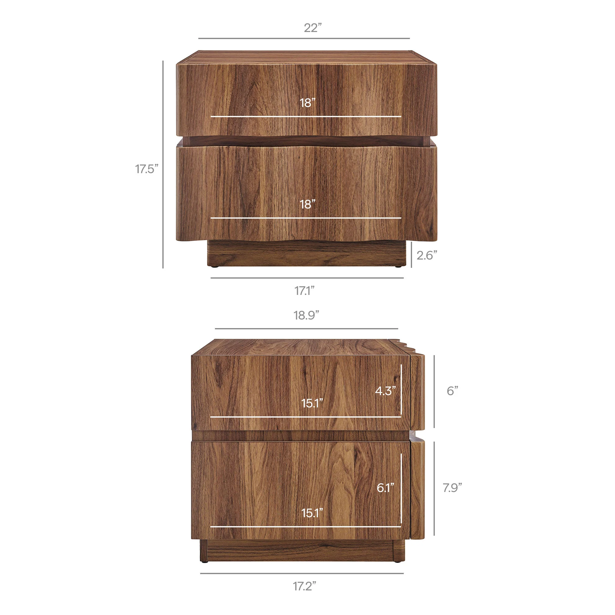 Isola 2 Drawer Nightstand by Modway - Image 3