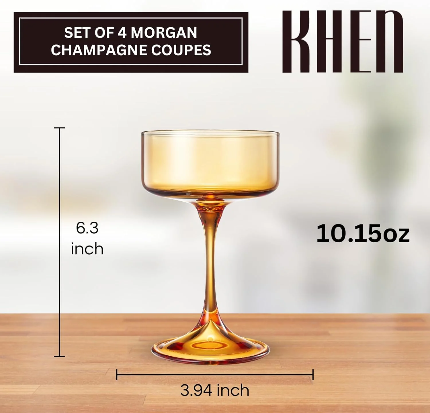Khen Champagne Coupes Morgan Set Vibrant Stemware Drinkware for Parties - Set of 4 Multicolor - Image 3