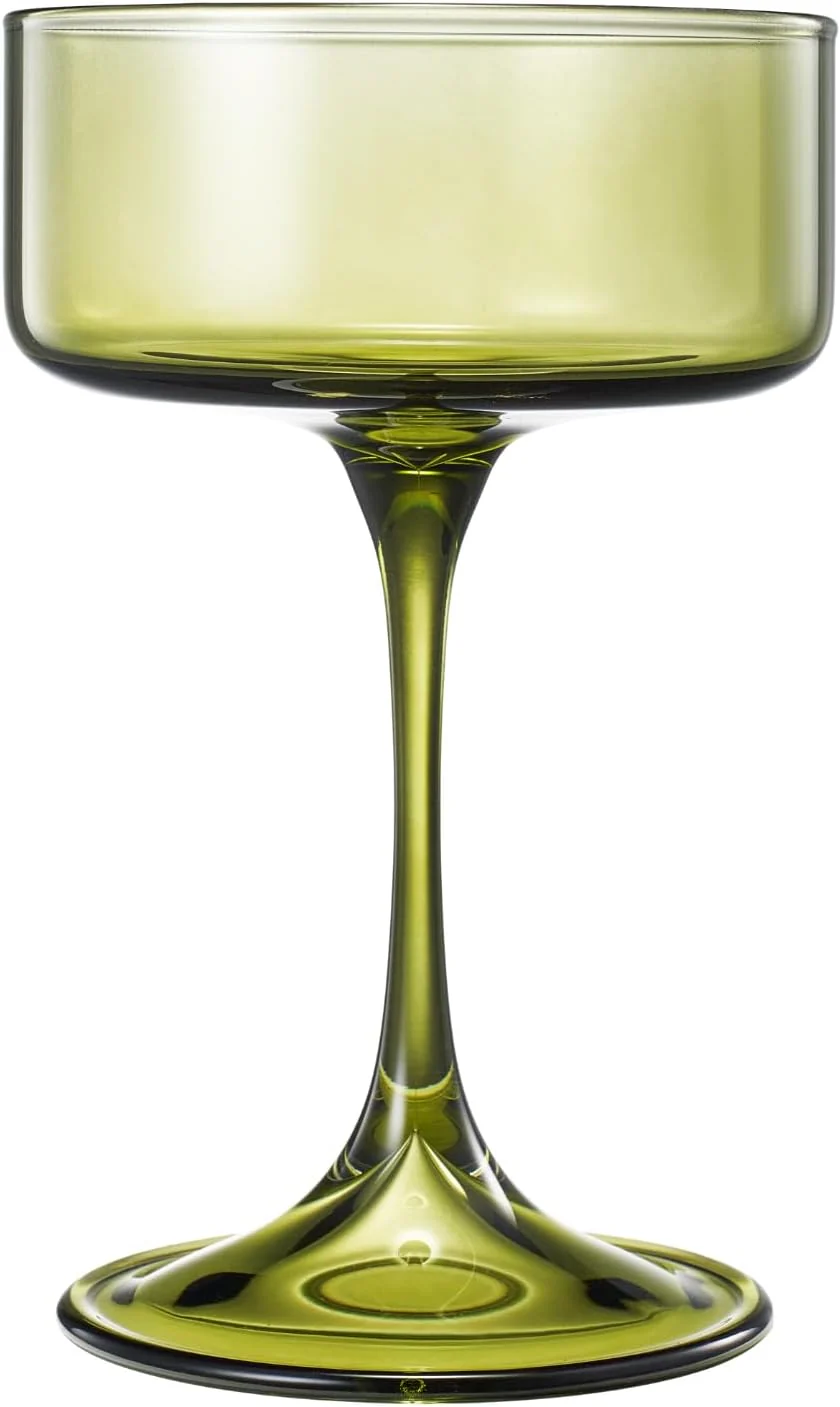 Khen Champagne Coupes Morgan Set Vibrant Stemware Drinkware for Parties - Set of 4 Multicolor - Image 8