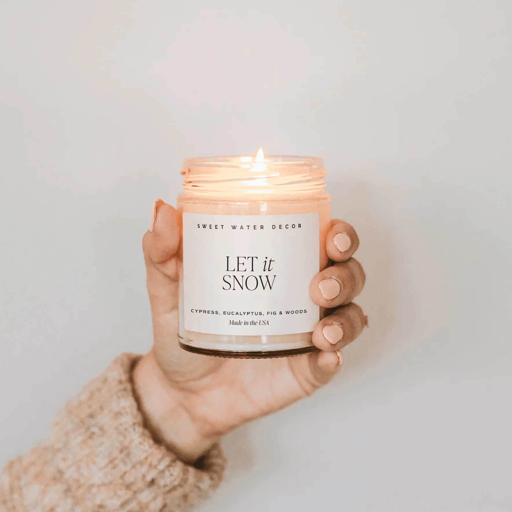 Let It Snow Soy Candle - Clear 9 oz Jar - Image 4
