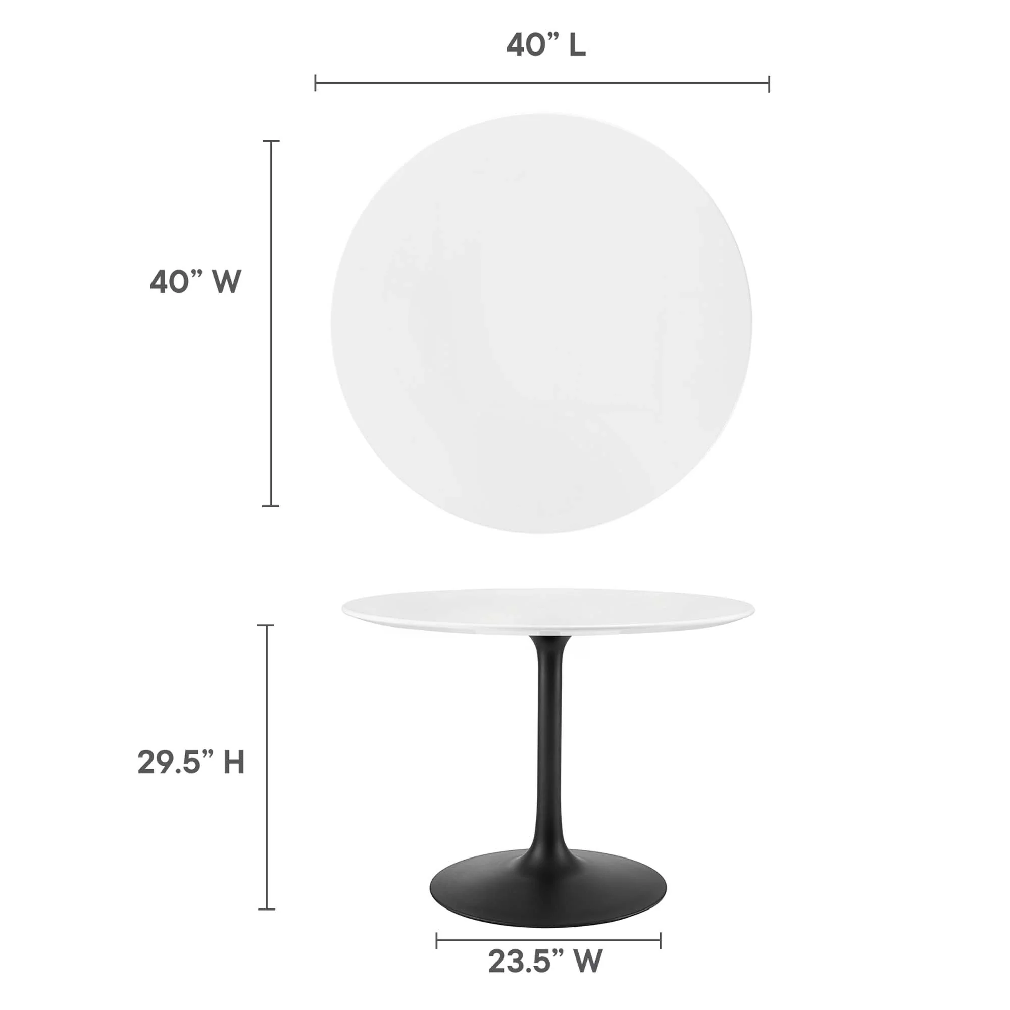 Lippa 40" Round Wood Dining Table by Modway - Image 3