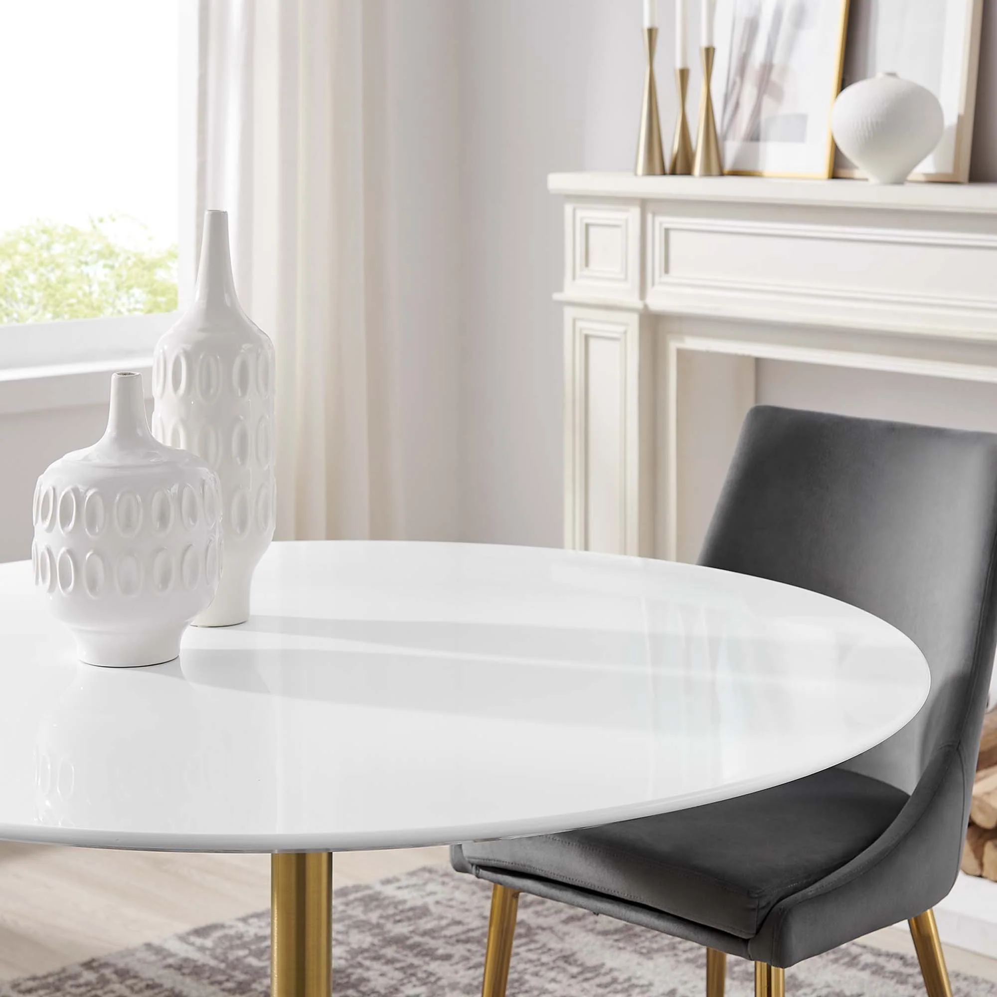 Lippa 48" Round Wood Dining Table by Modway - Image 6