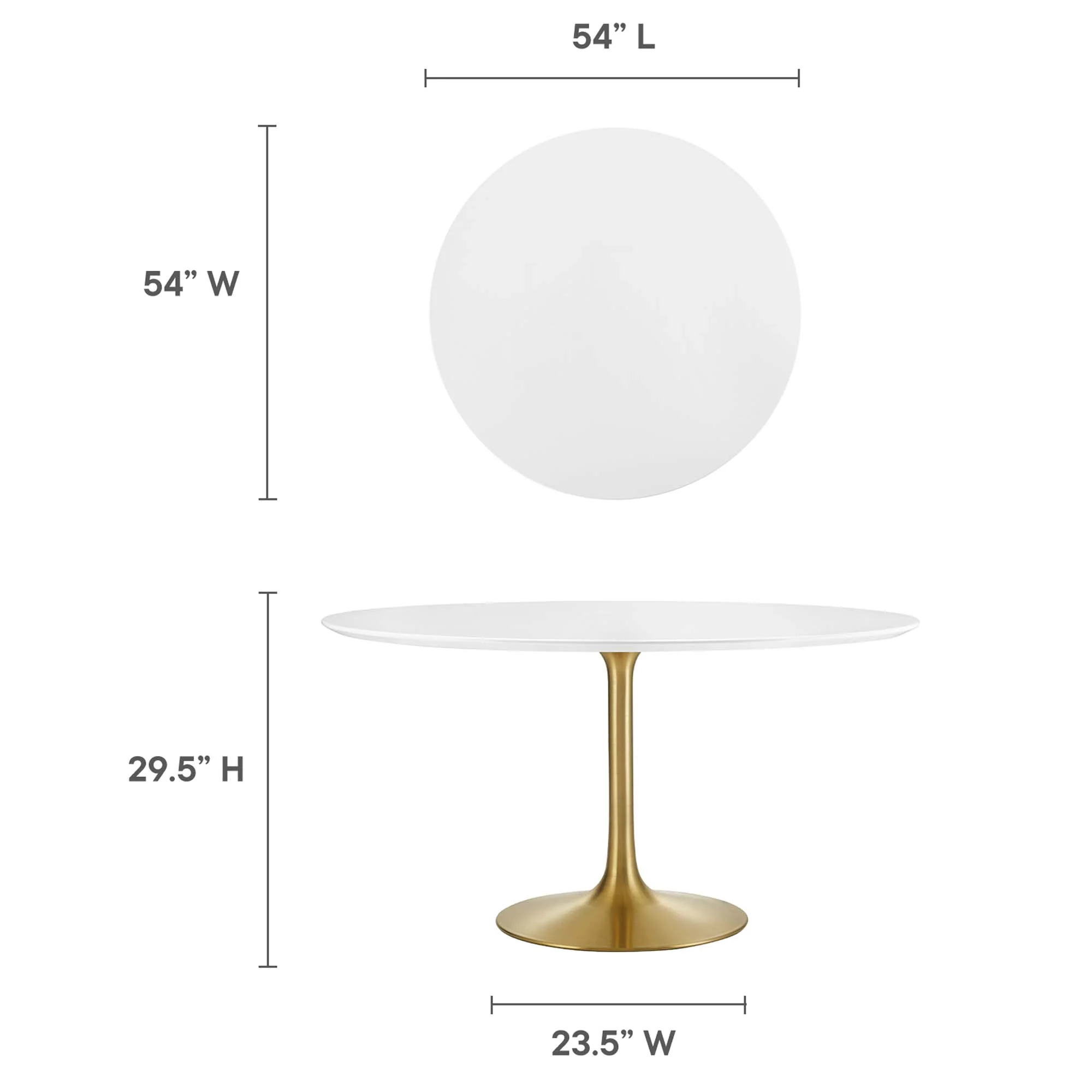 Lippa 54" Round Wood Dining Table by Modway - Image 3