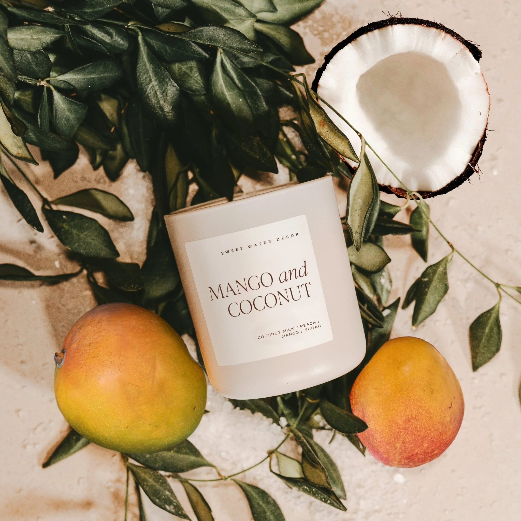 Mango and Coconut Soy Candle - Tan Matte Jar - 15 oz - Image 4