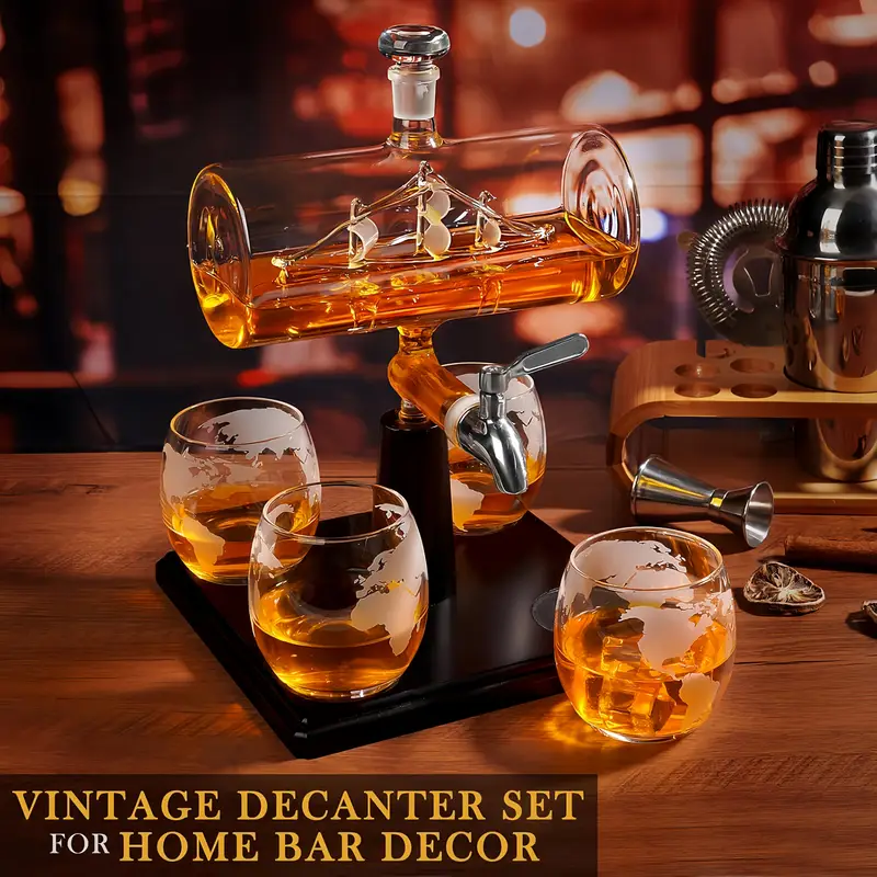 Maritime Sailboat Whiskey Decanter Set - Image 3