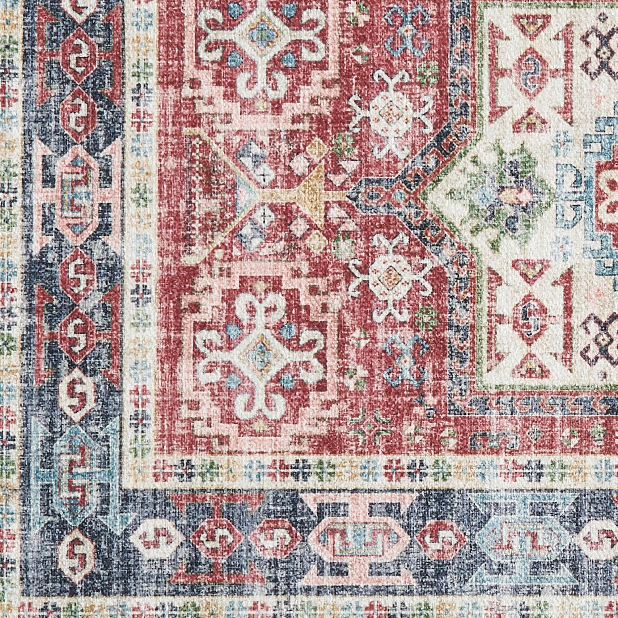 Medallion Machine Washable Accent Area Rug & Runner 2 Pack - Nava Collection - Image 15