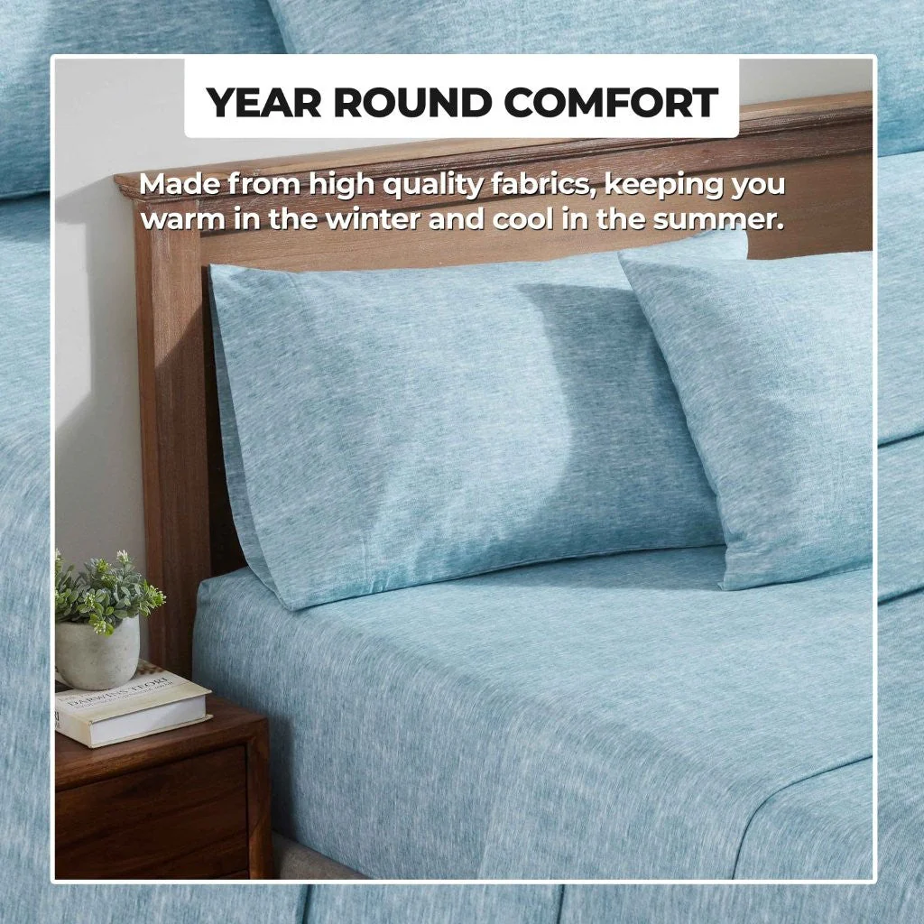 100% Cotton Flannel Sheet Set Warm Two-Toned Melange Deep Pocket - Image 5