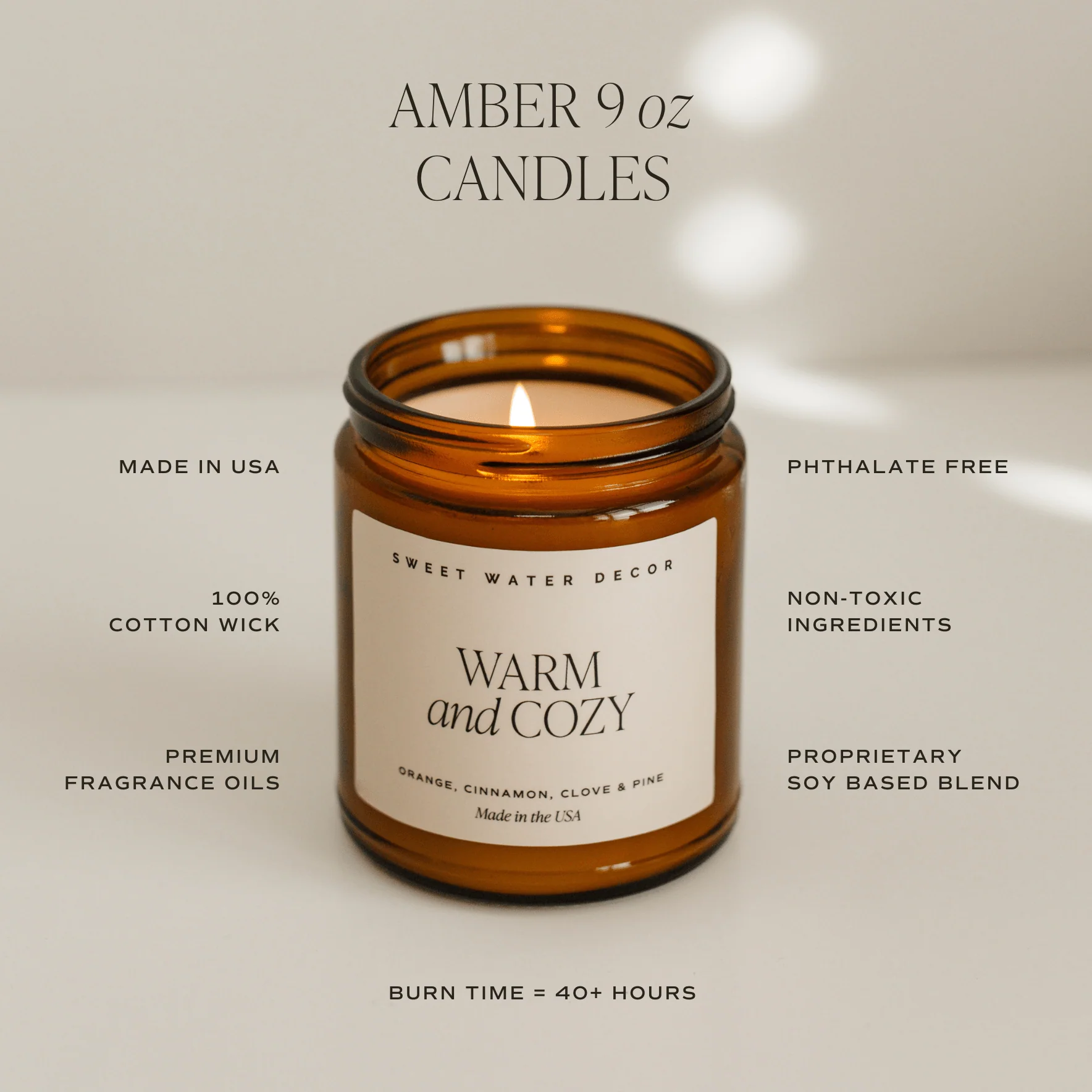 Merry and Bright Soy Candle - Amber Jar - 9 oz - Image 4