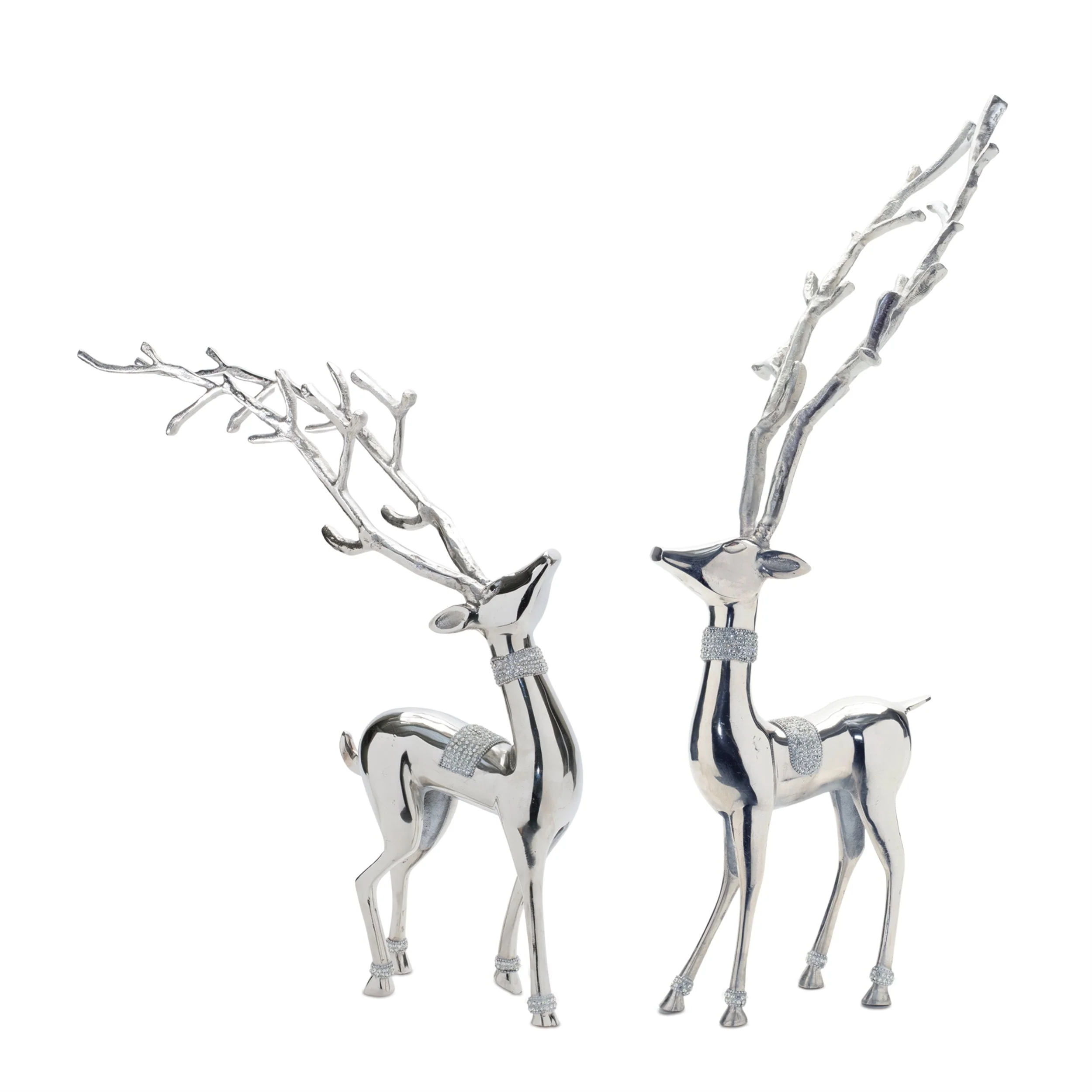 Metal Deer Statue (Set of 2)
