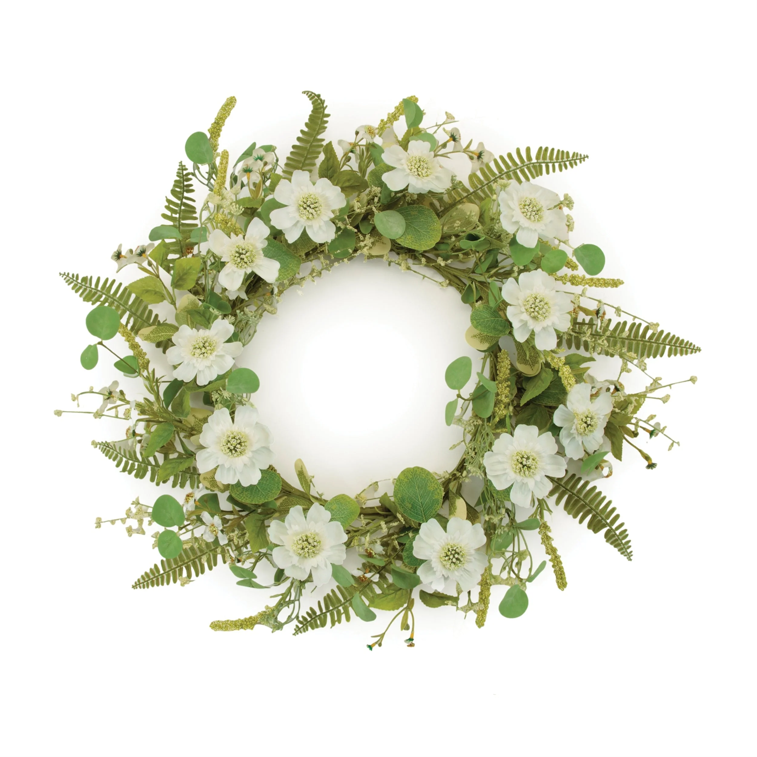 Mixed Pincushion Floral Wreath 22"D - Image 2