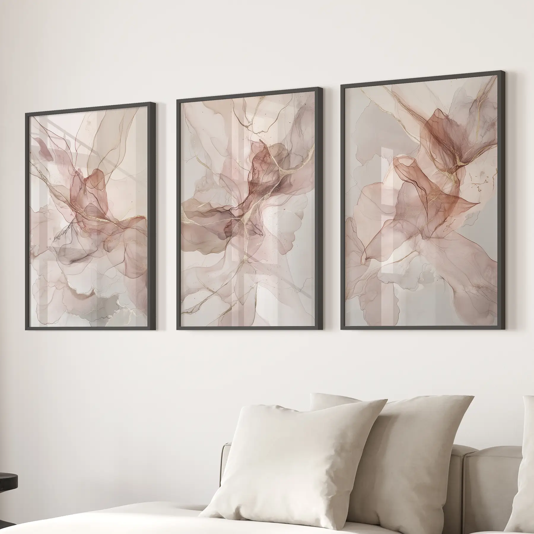 Neutral Abstract Set of 3 Prints Wall Art Decor - Image 6