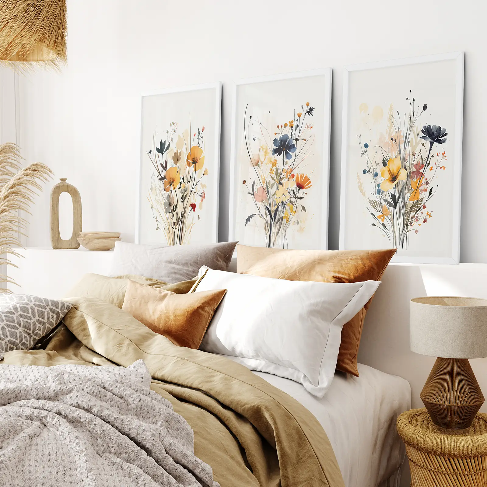 Neutral Watercolor Wildflower Art Prints Set - Image 6