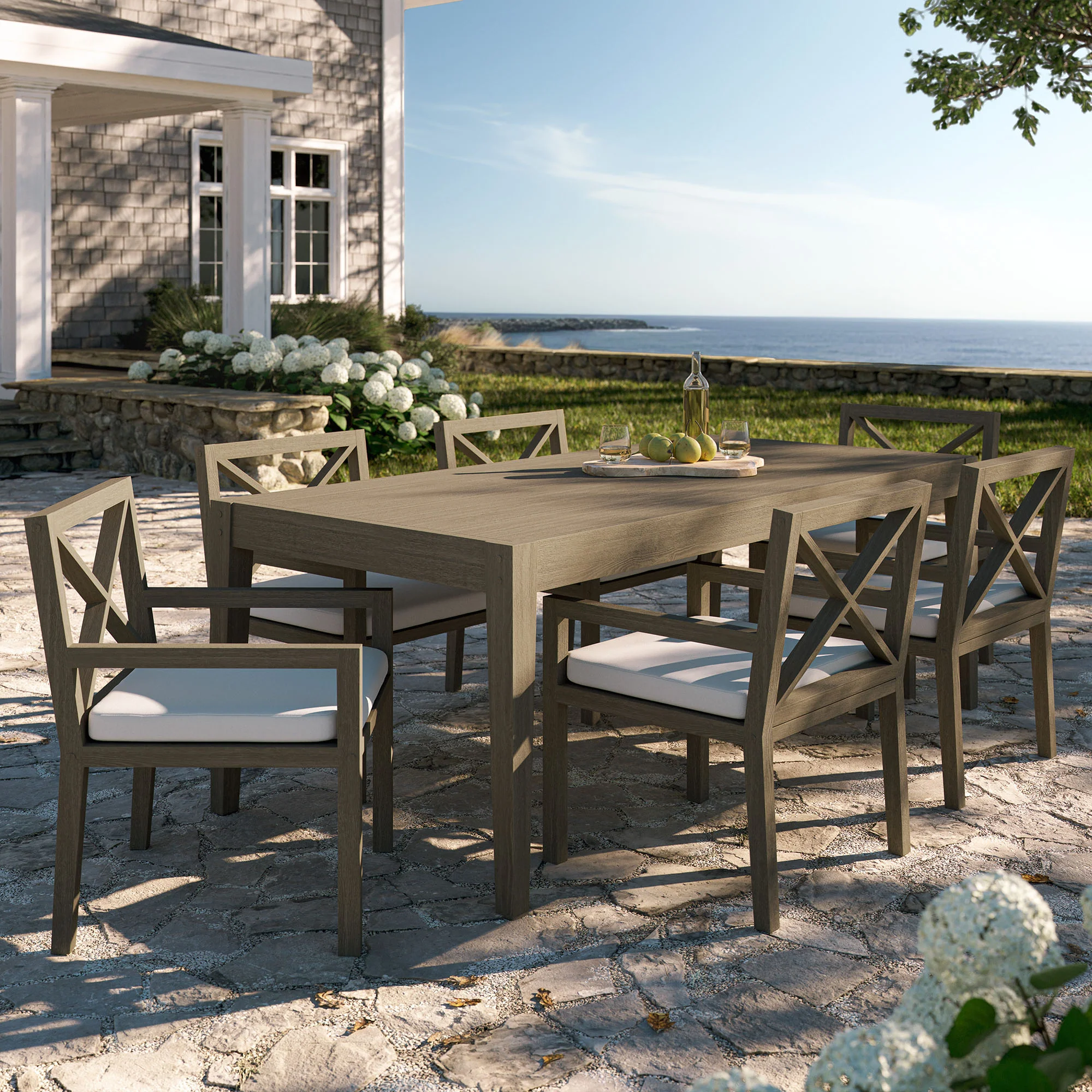 Northlake 7-Piece Outdoor Patio Teak Wood Dining Set by Modway - Image 7
